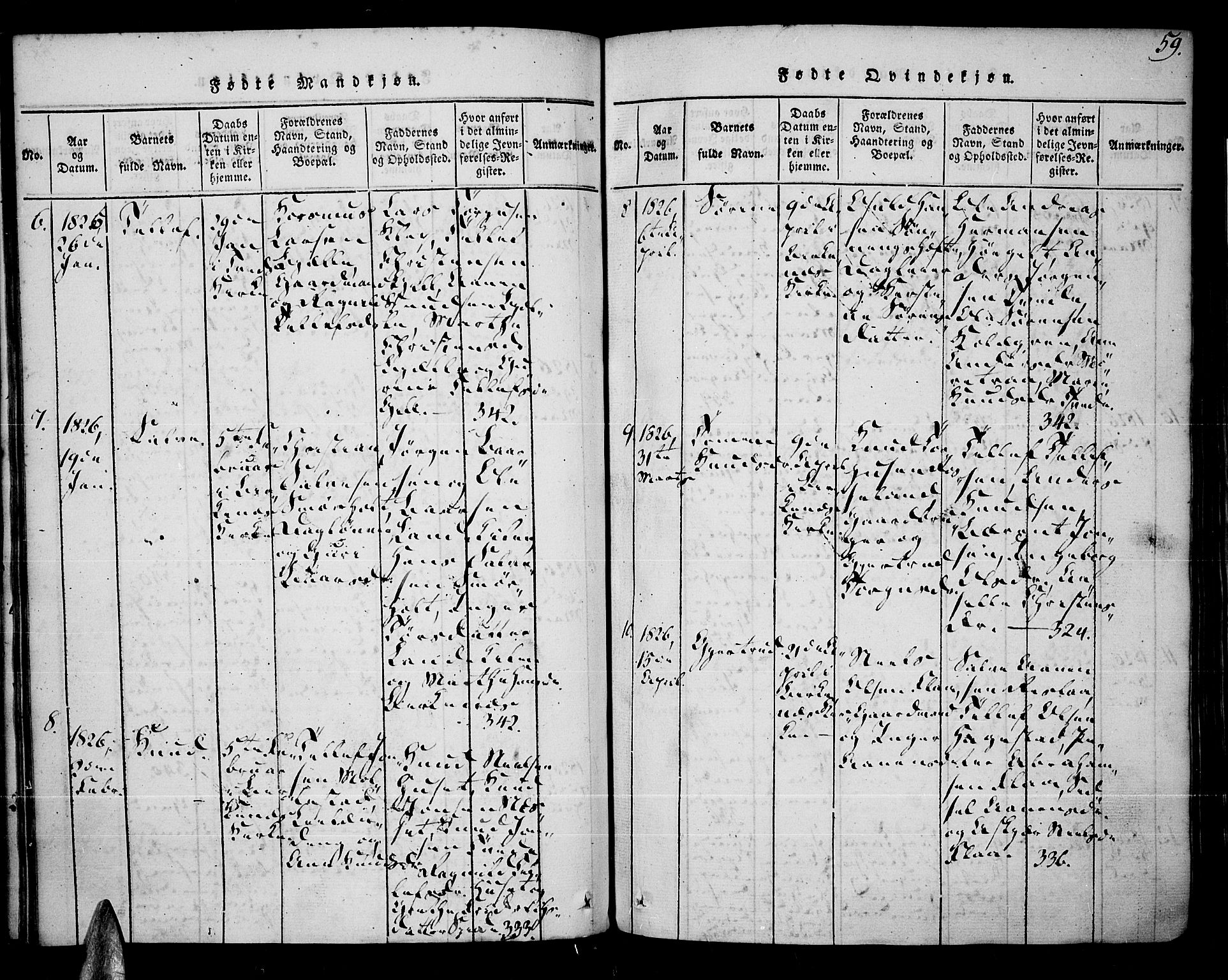 Tveit sokneprestkontor, AV/SAK-1111-0043/F/Fa/L0002: Ministerialbok nr. A 2, 1820-1830, s. 59