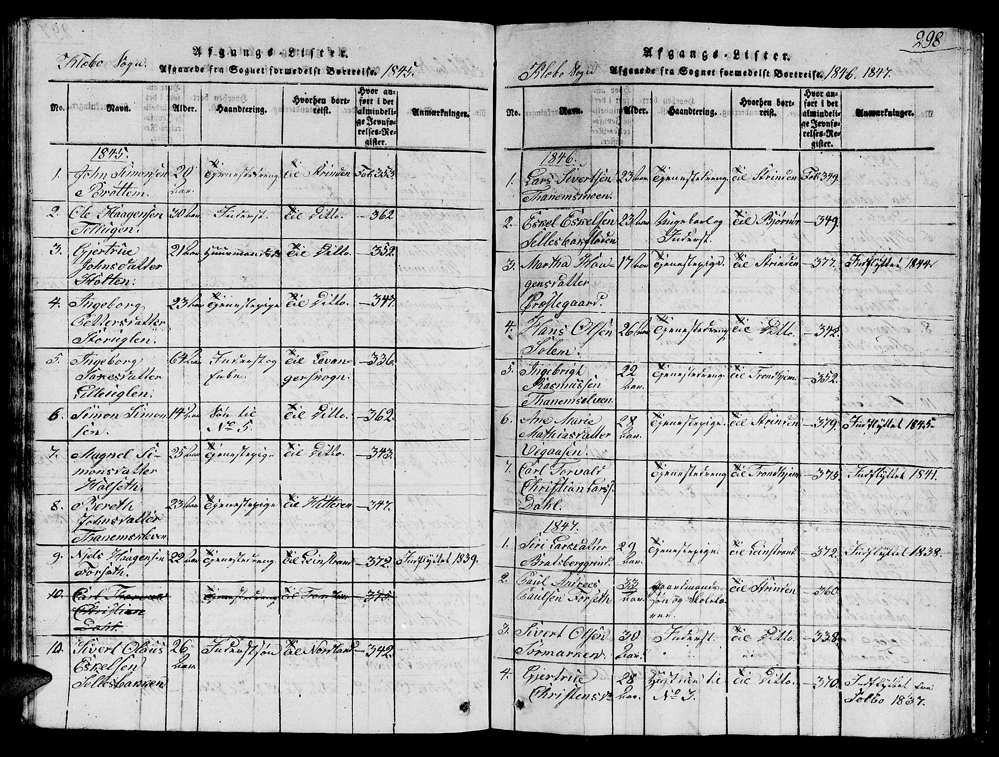 Ministerialprotokoller, klokkerbøker og fødselsregistre - Sør-Trøndelag, SAT/A-1456/618/L0450: Klokkerbok nr. 618C01, 1816-1865, s. 298