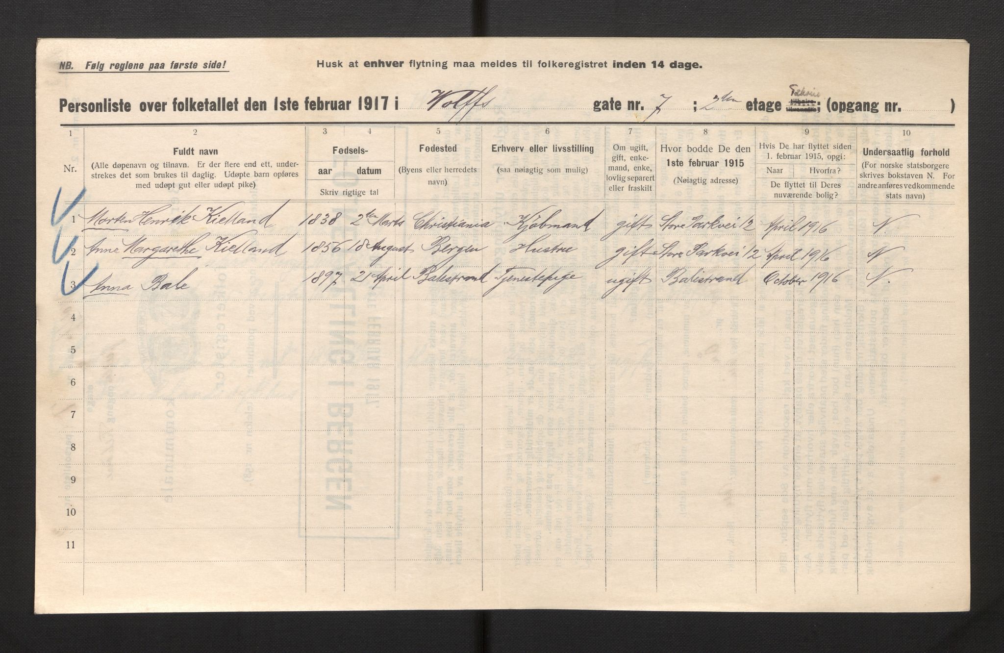 SAB, Kommunal folketelling 1917 for Bergen kjøpstad, 1917, s. 45507