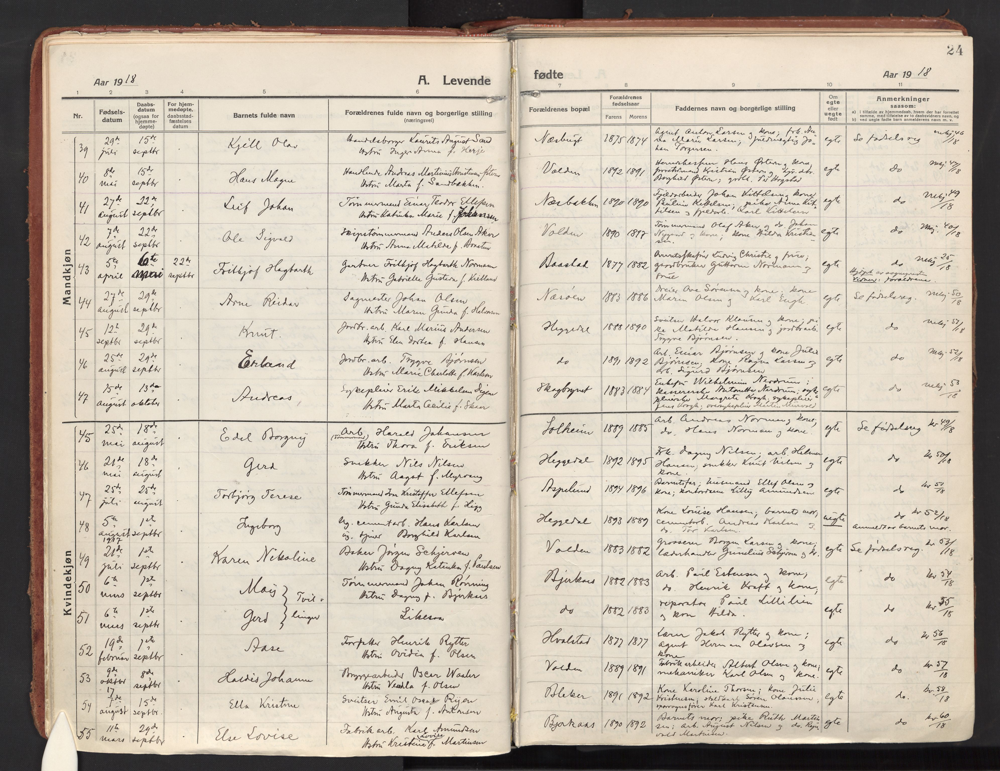 Asker prestekontor Kirkebøker, AV/SAO-A-10256a/F/Fa/L0018: Ministerialbok nr. I 18, 1916-1936, s. 24
