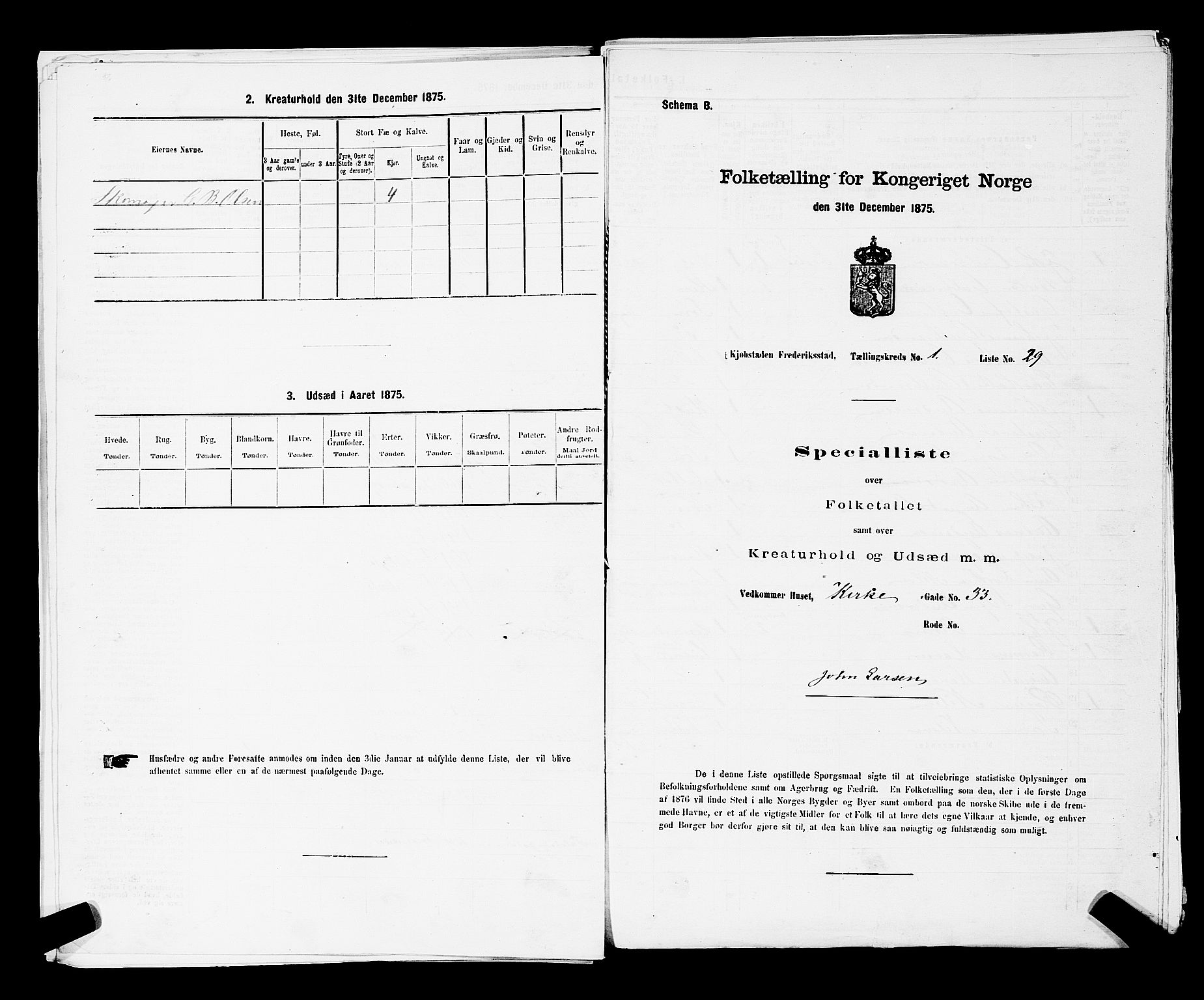 RA, Folketelling 1875 for 0103B Fredrikstad prestegjeld, Fredrikstad kjøpstad, 1875, s. 92