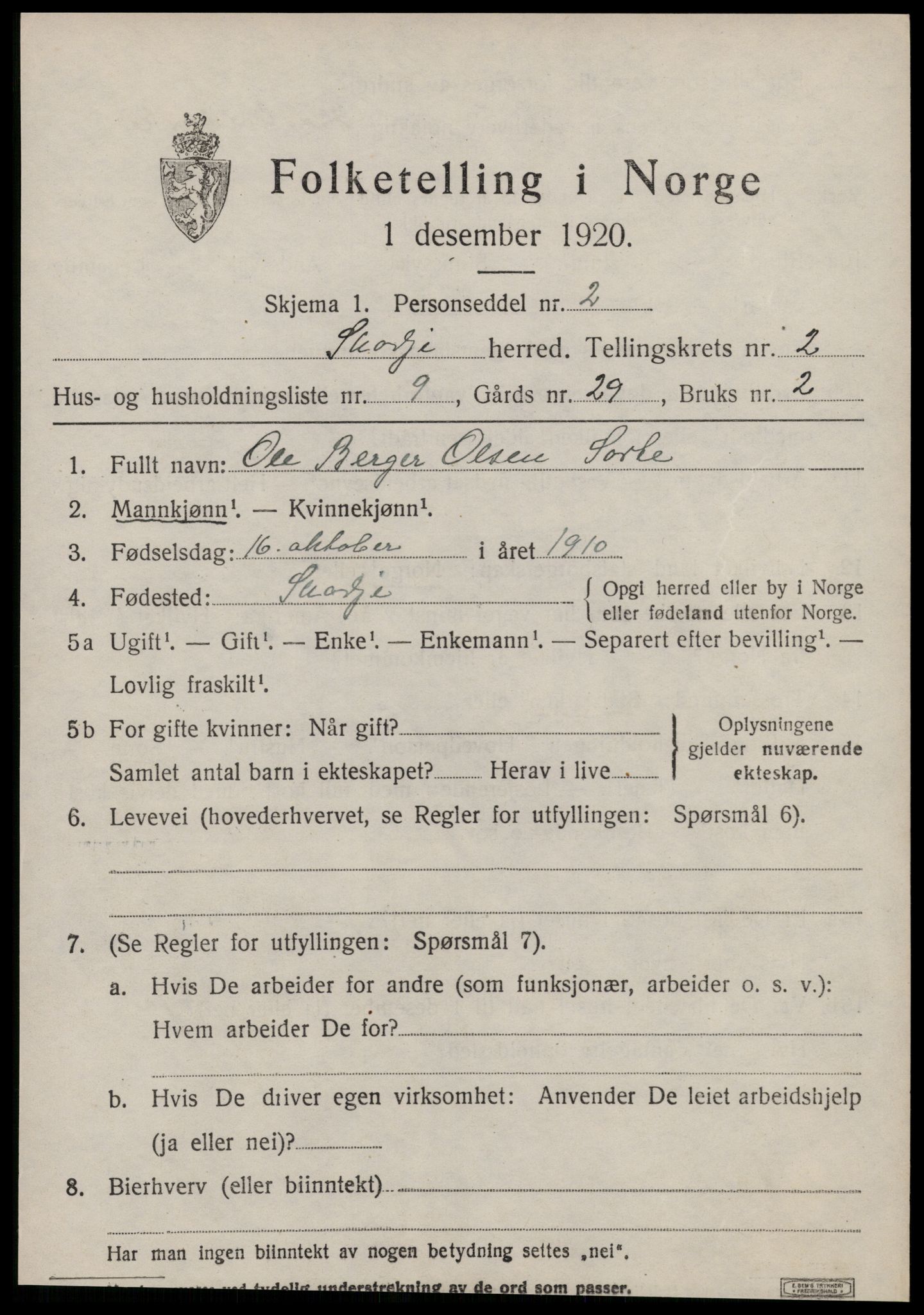 SAT, Folketelling 1920 for 1529 Skodje herred, 1920, s. 1215