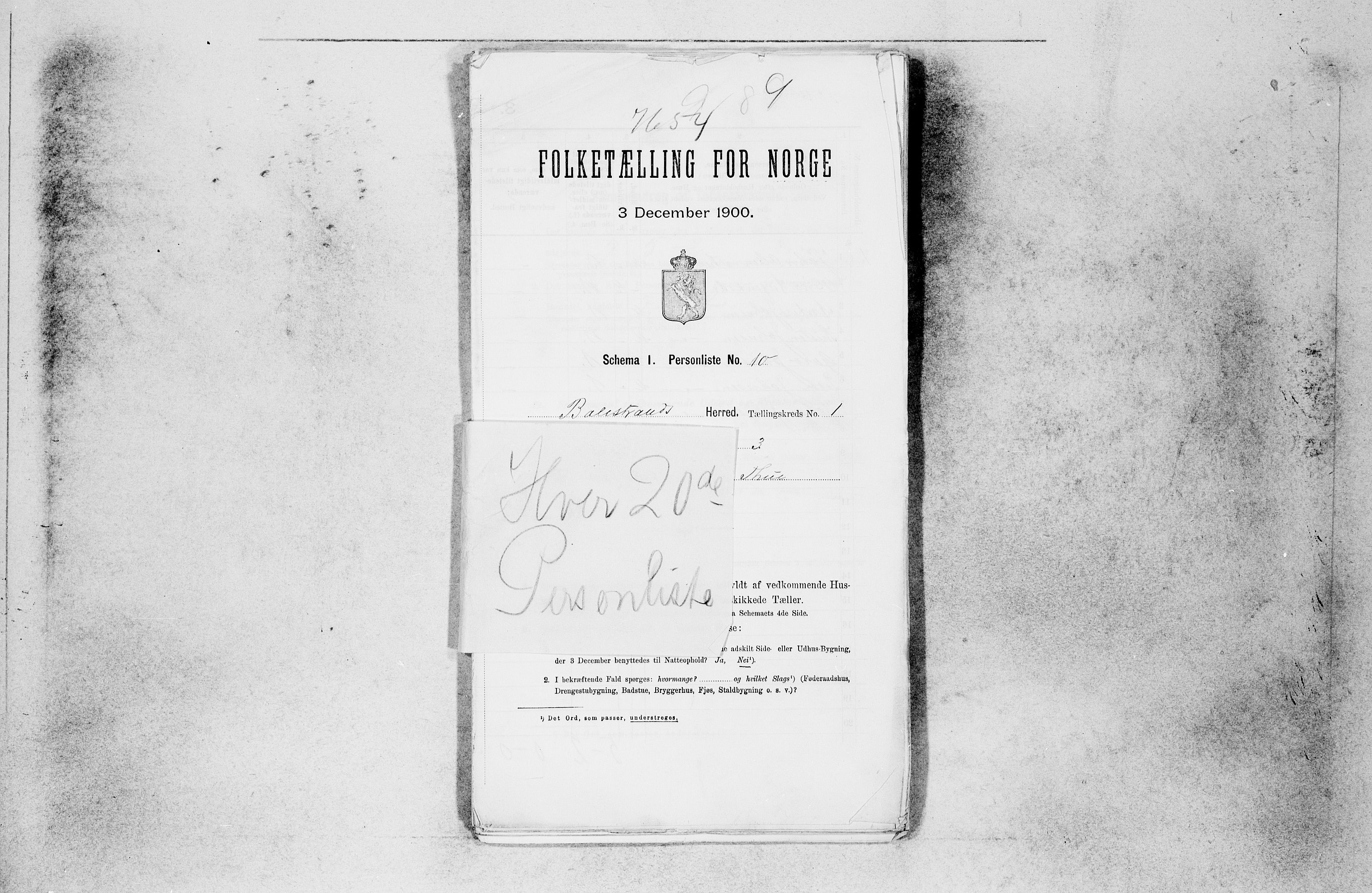 SAB, Folketelling 1900 for 1418 Balestrand herred, 1900, s. 27