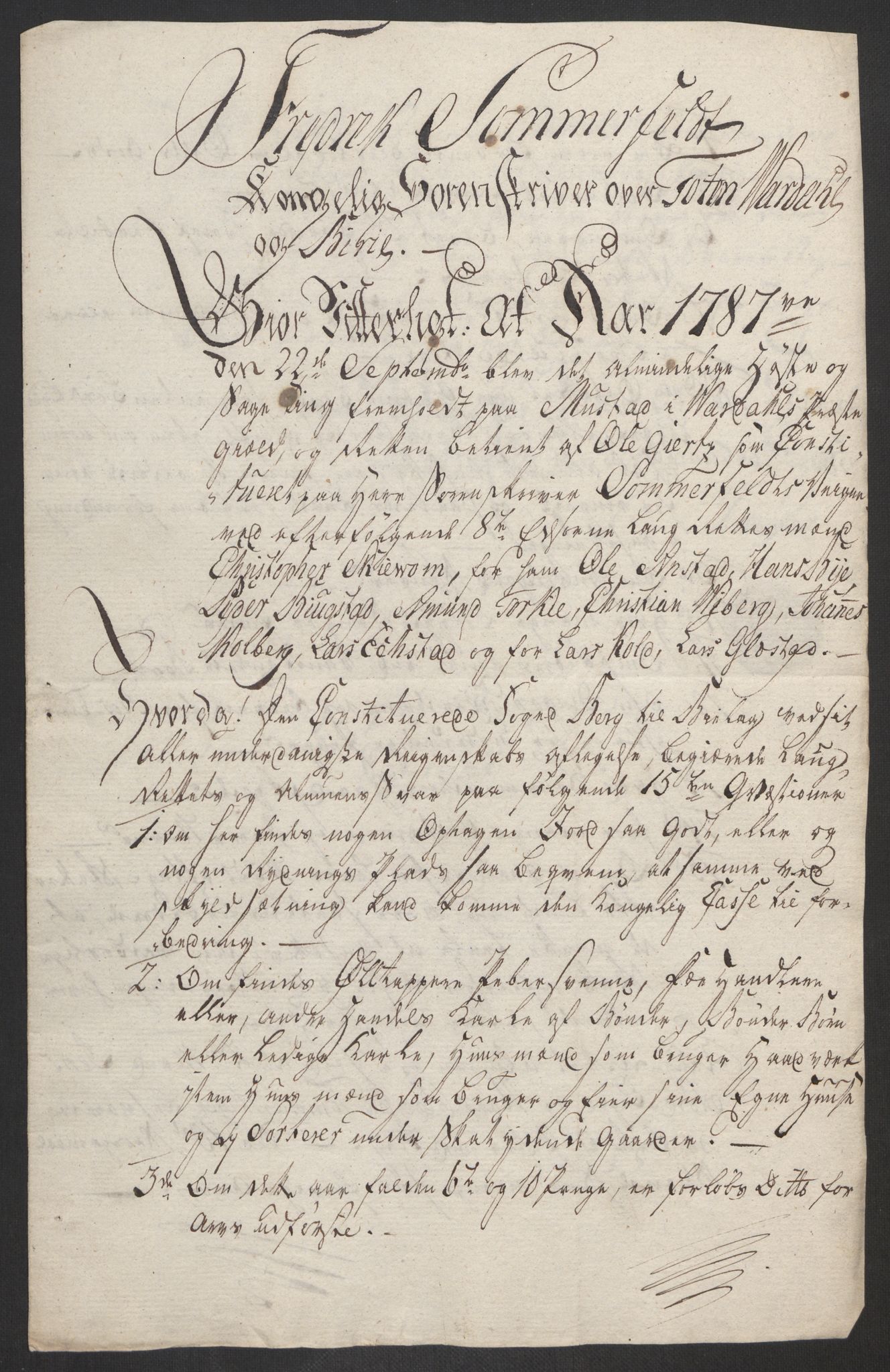 Rentekammeret inntil 1814, Reviderte regnskaper, Fogderegnskap, AV/RA-EA-4092/R19/L1374: Fogderegnskap Toten, Hadeland og Vardal, 1787, s. 38