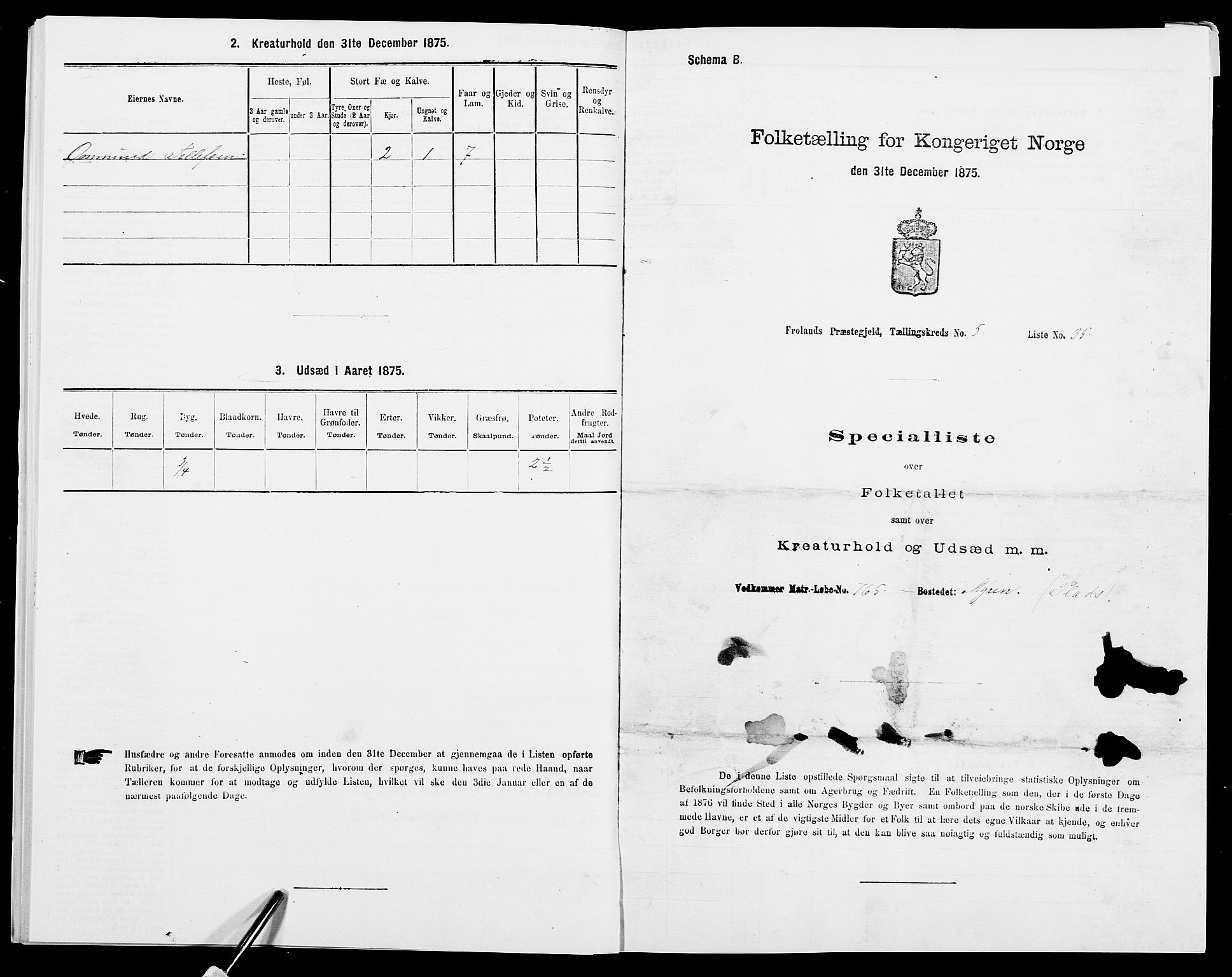 SAK, Folketelling 1875 for 0919P Froland prestegjeld, 1875, s. 574