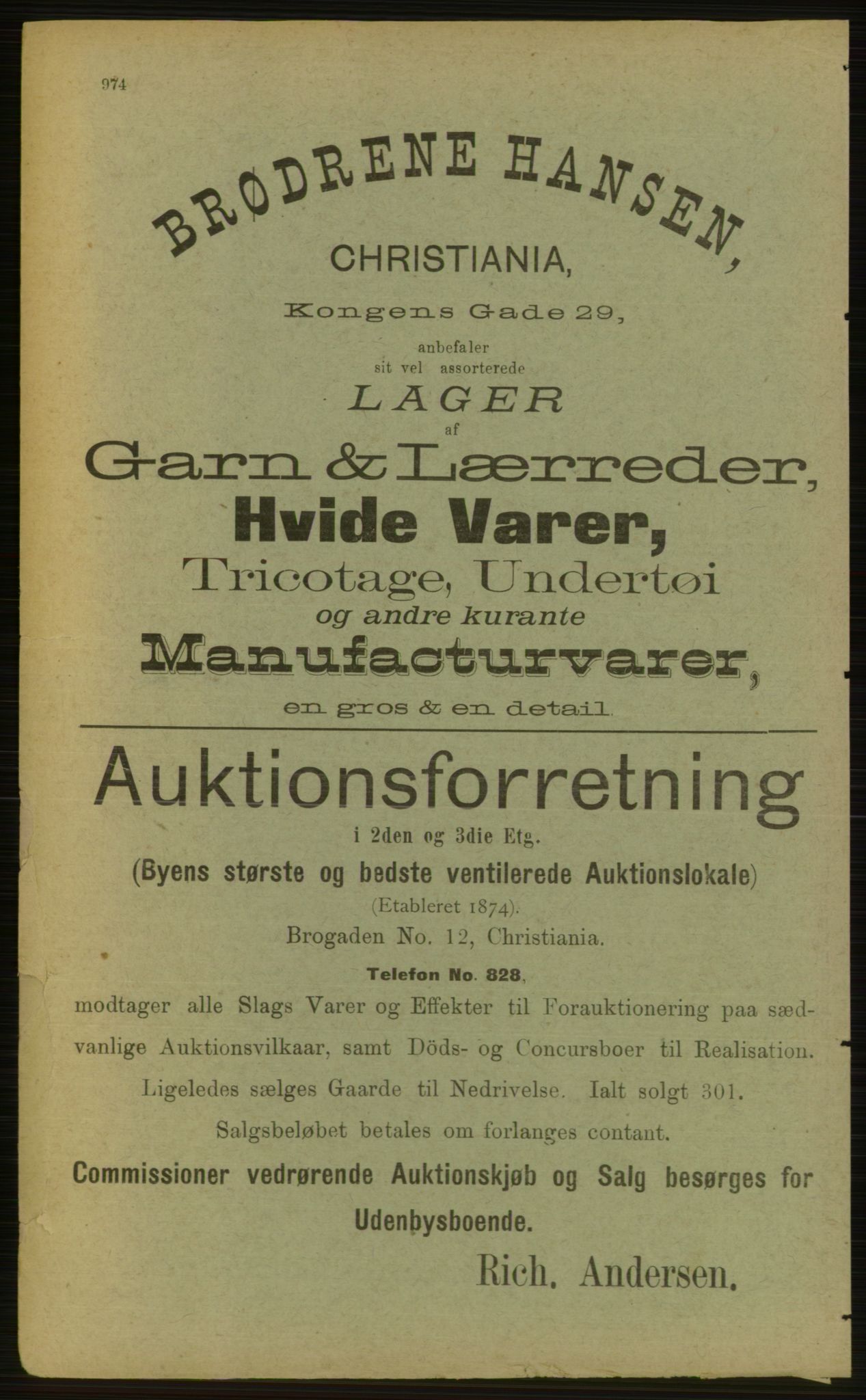 Kristiania/Oslo adressebok, PUBL/-, 1898, s. 974