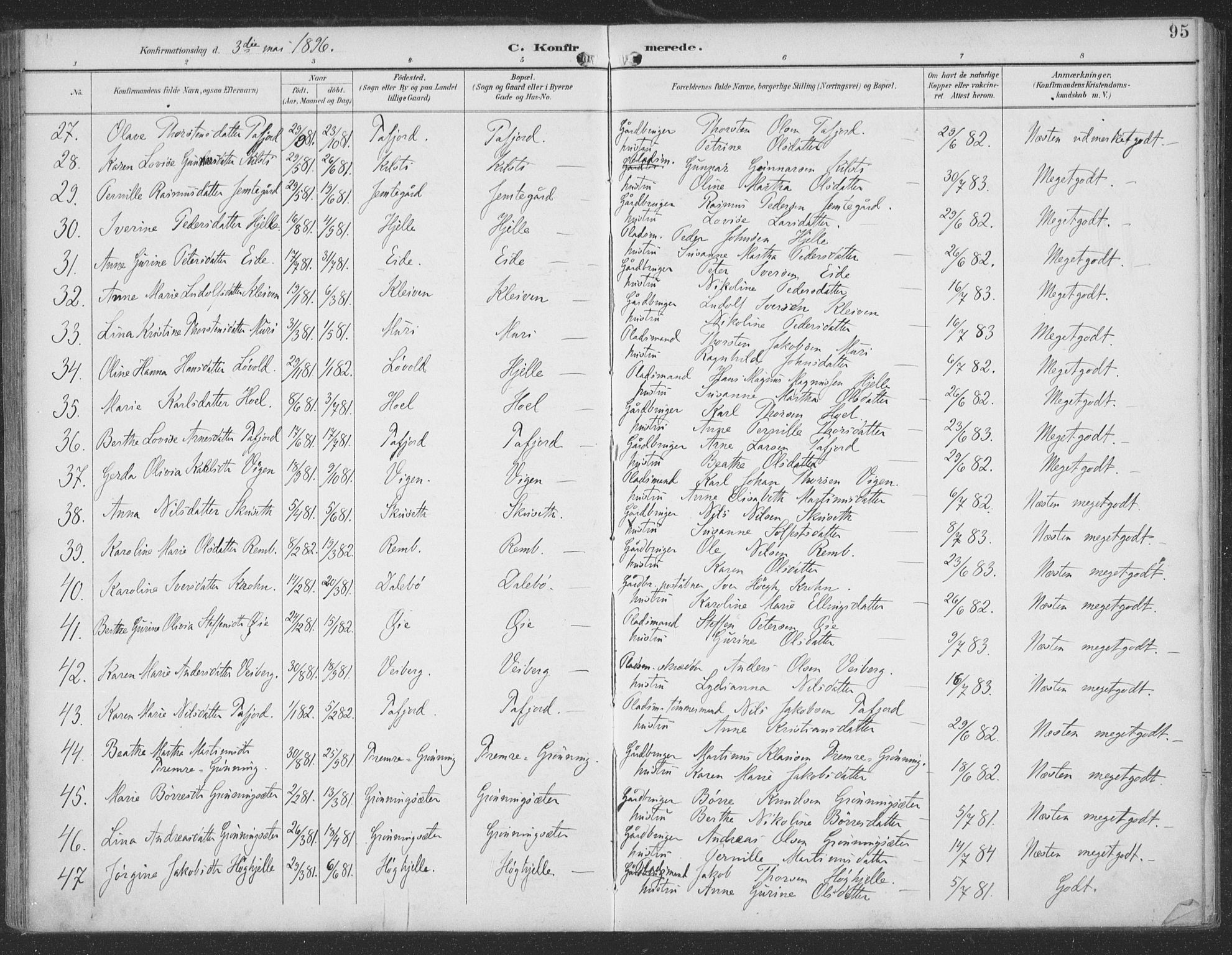 Ministerialprotokoller, klokkerbøker og fødselsregistre - Møre og Romsdal, AV/SAT-A-1454/519/L0256: Ministerialbok nr. 519A15, 1895-1912, s. 95
