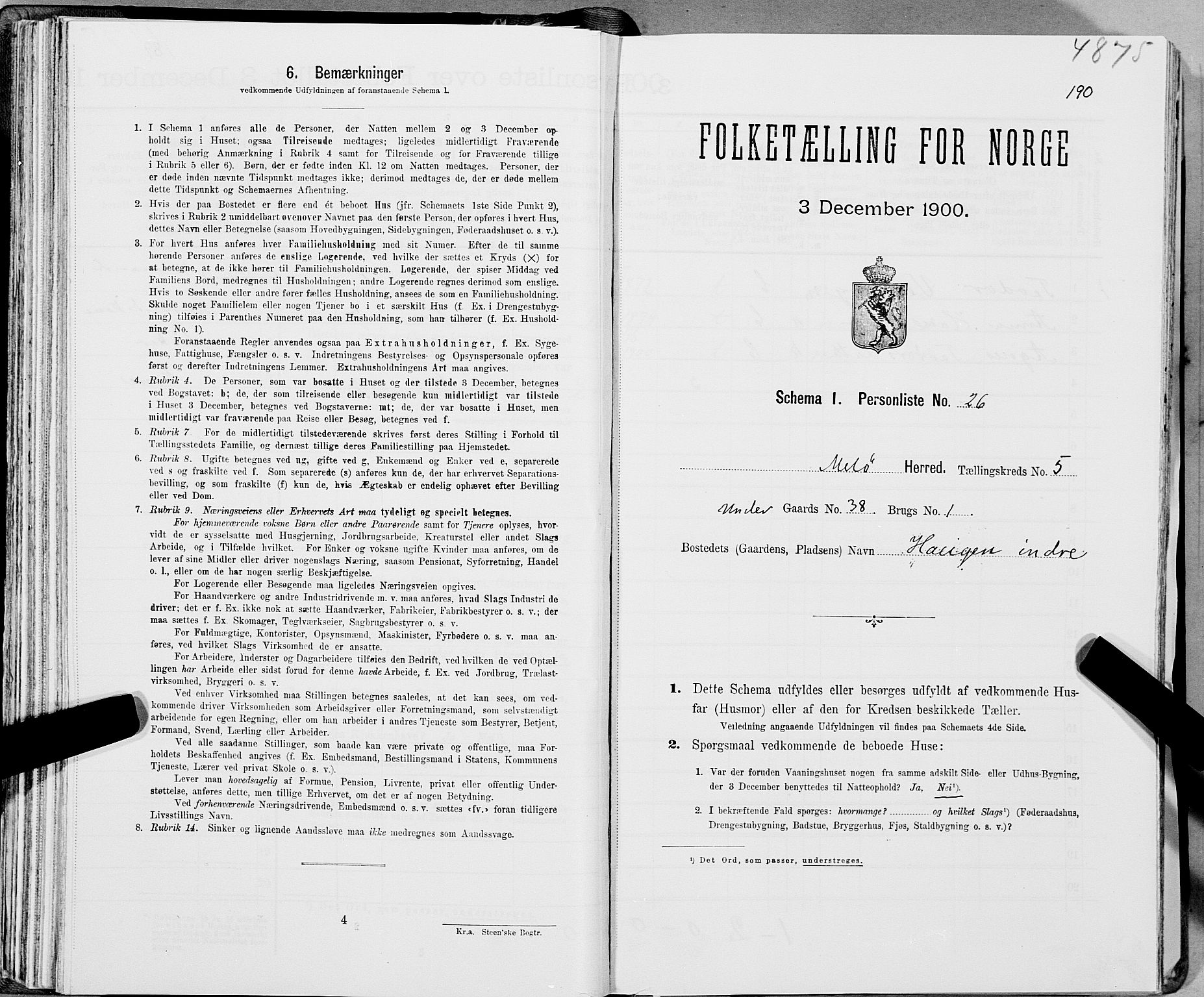 SAT, Folketelling 1900 for 1837 Meløy herred, 1900, s. 694