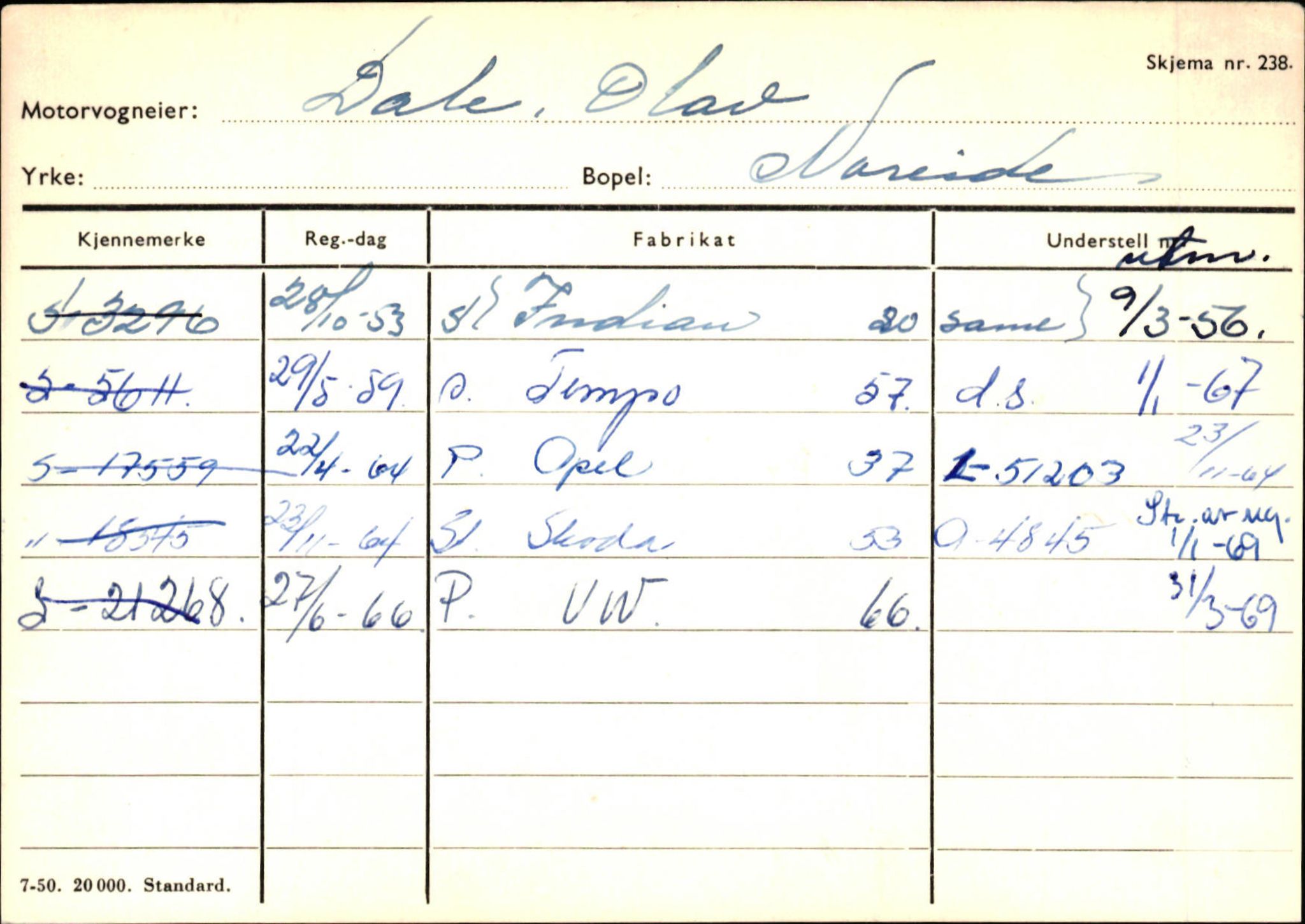 Statens vegvesen, Sogn og Fjordane vegkontor, SAB/A-5301/4/F/L0130: Eigarregister Eid T-Å. Høyanger A-O, 1945-1975, s. 868