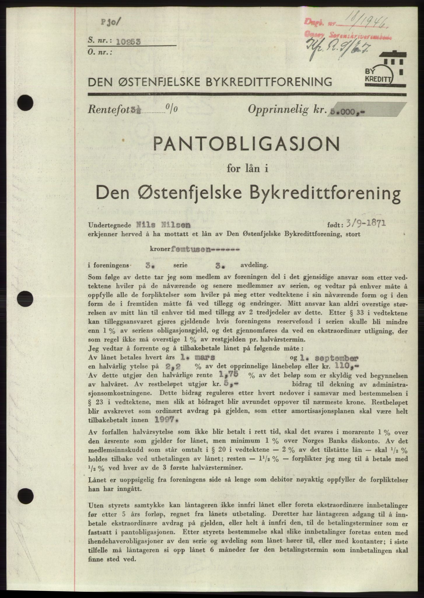 Onsøy sorenskriveri, SAO/A-10474/G/Ga/Gac/L0004: Pantebok nr. B4, 1944-1946, Dagboknr: 18/1946