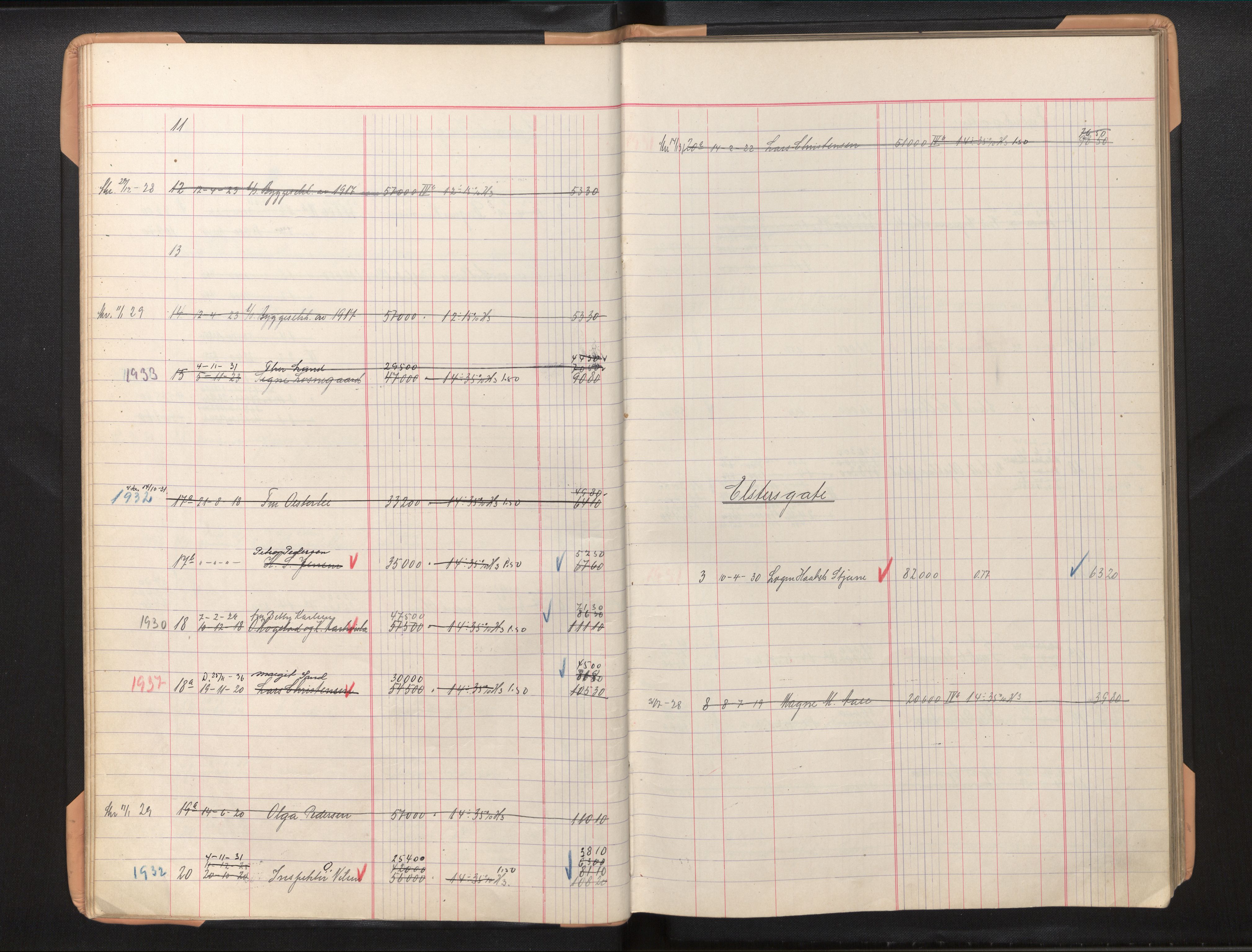 Byfogd og Byskriver i Bergen, AV/SAB-A-3401/11/11Db/L0006: Register til branntakstprotokoll og branntakstkontingent, 1936