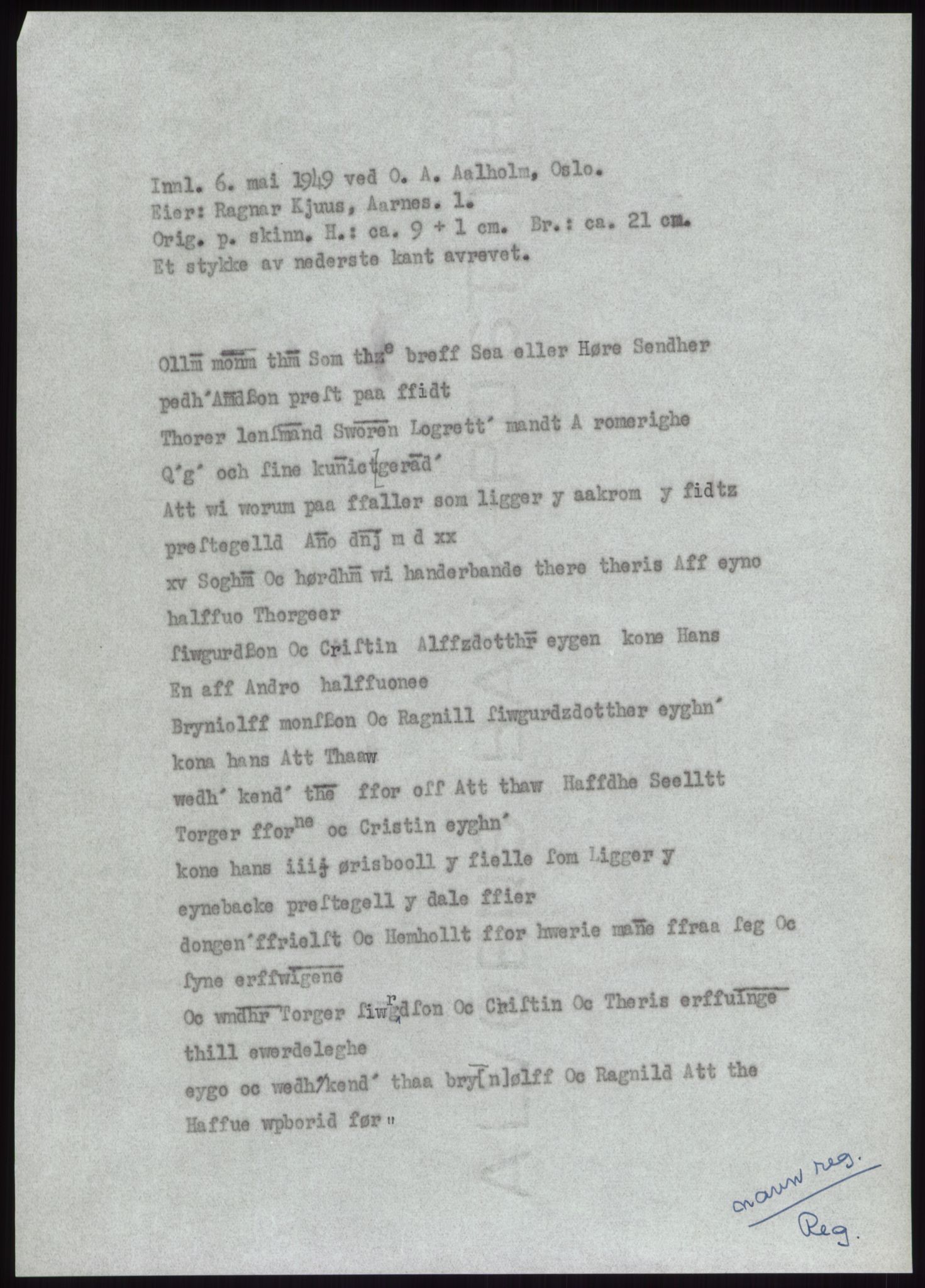 Samlinger til kildeutgivelse, Diplomavskriftsamlingen, AV/RA-EA-4053/H/Ha, s. 1081