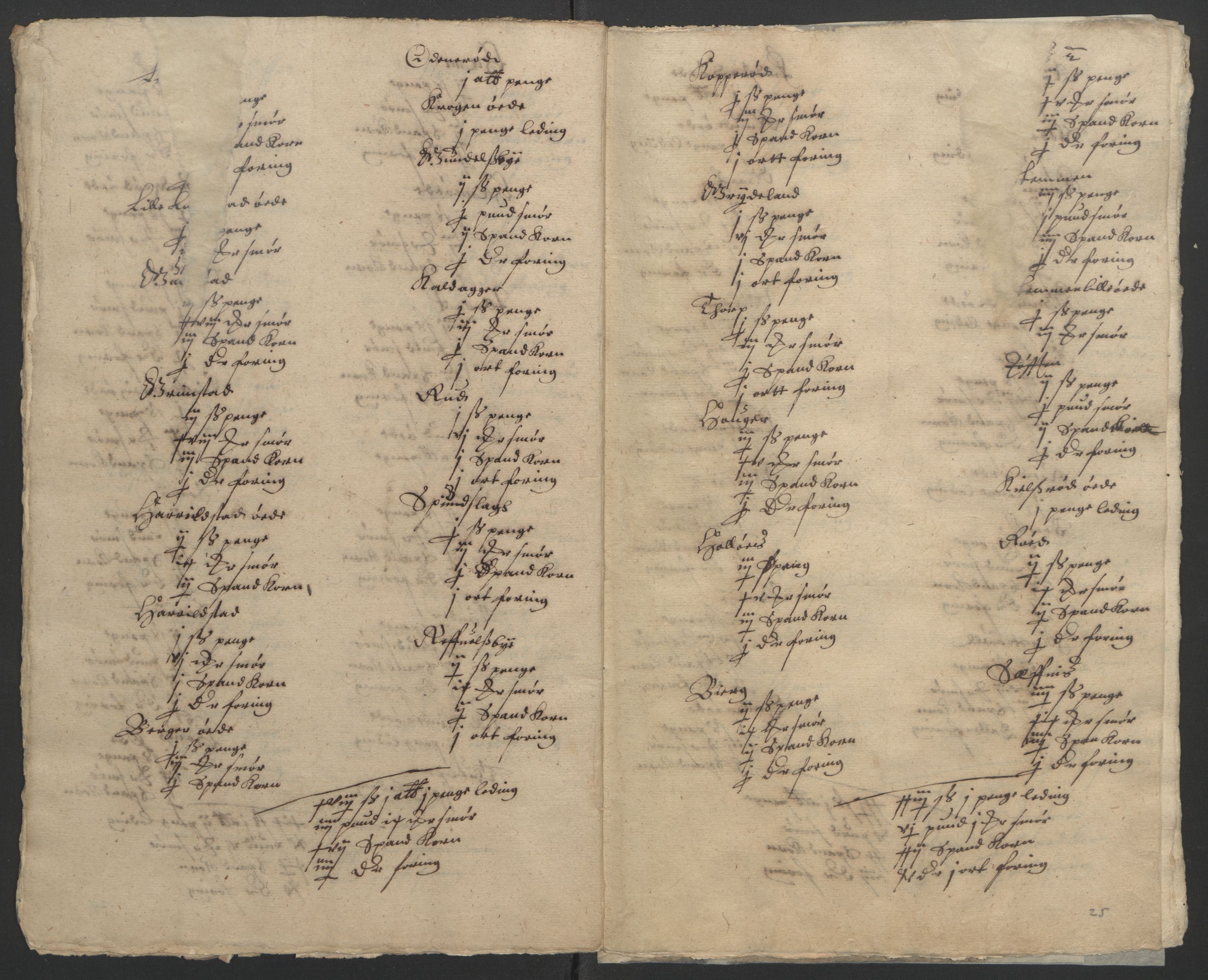 Stattholderembetet 1572-1771, AV/RA-EA-2870/Ek/L0002/0001: Jordebøker til utlikning av garnisonsskatt 1624-1626: / Jordebøker for noen vikværske len, 1624-1626, s. 63