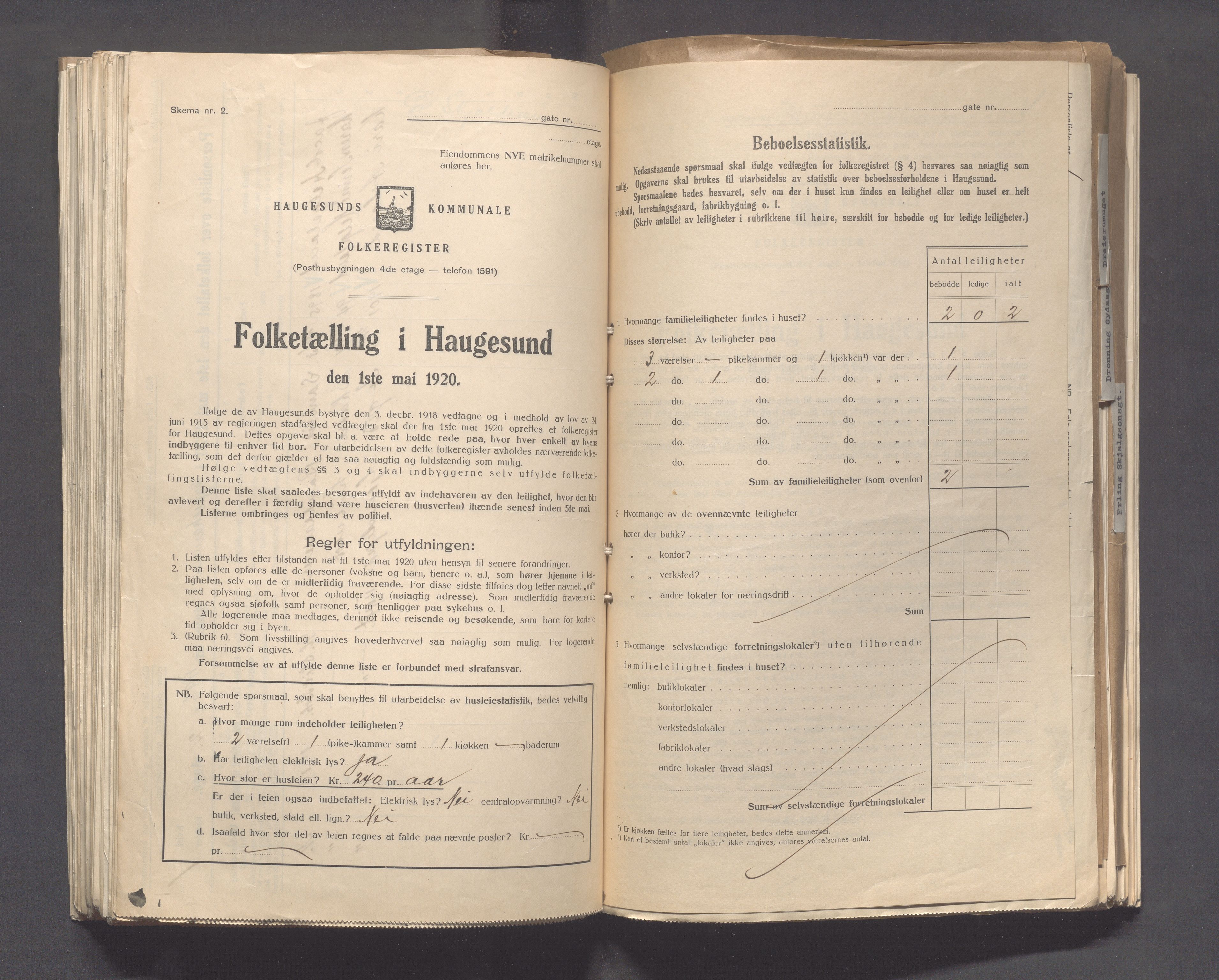 IKAR, Kommunal folketelling 1.5.1920 for Haugesund, 1920, s. 598