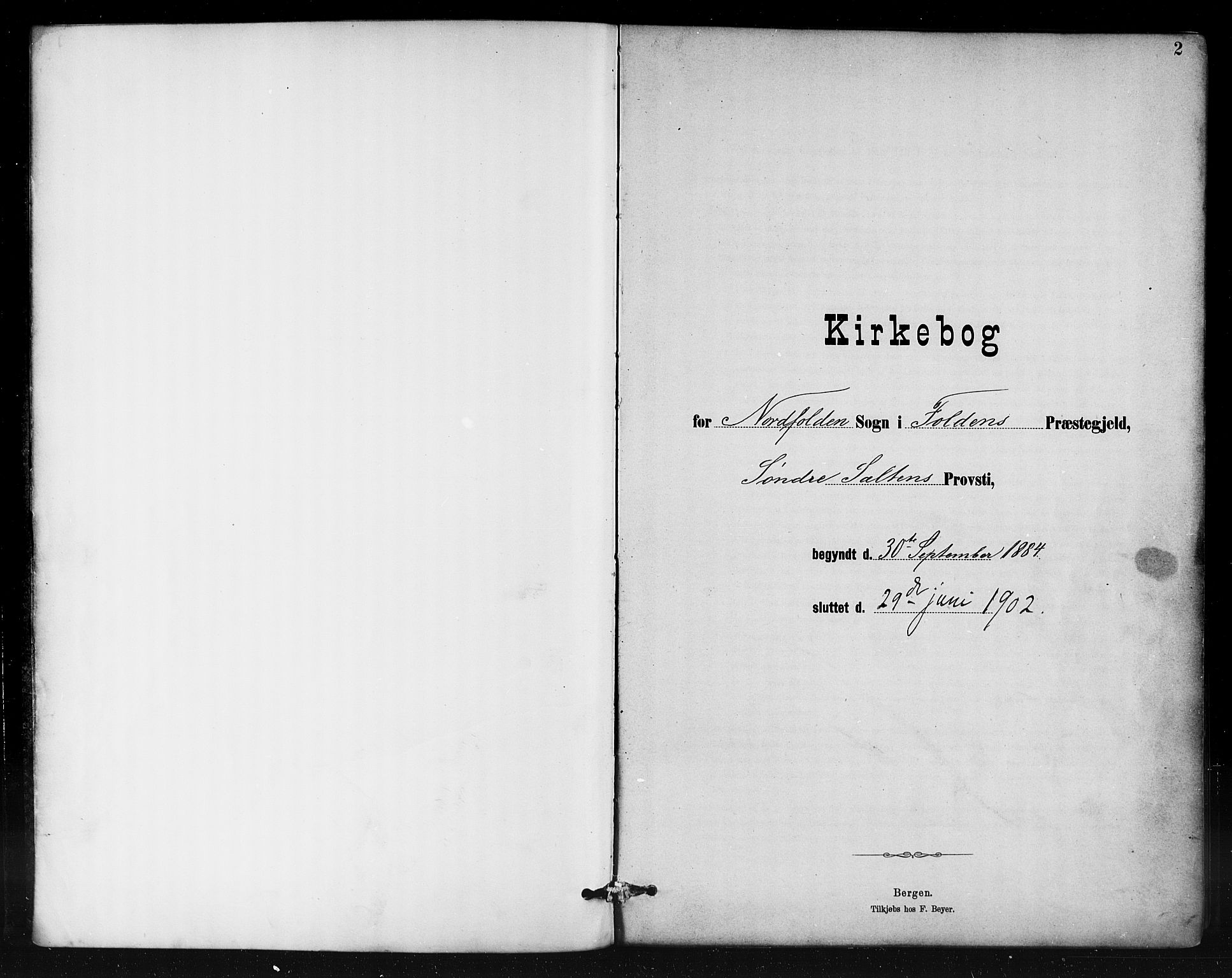 Ministerialprotokoller, klokkerbøker og fødselsregistre - Nordland, SAT/A-1459/858/L0831: Ministerialbok nr. 858A01, 1884-1902, s. 2