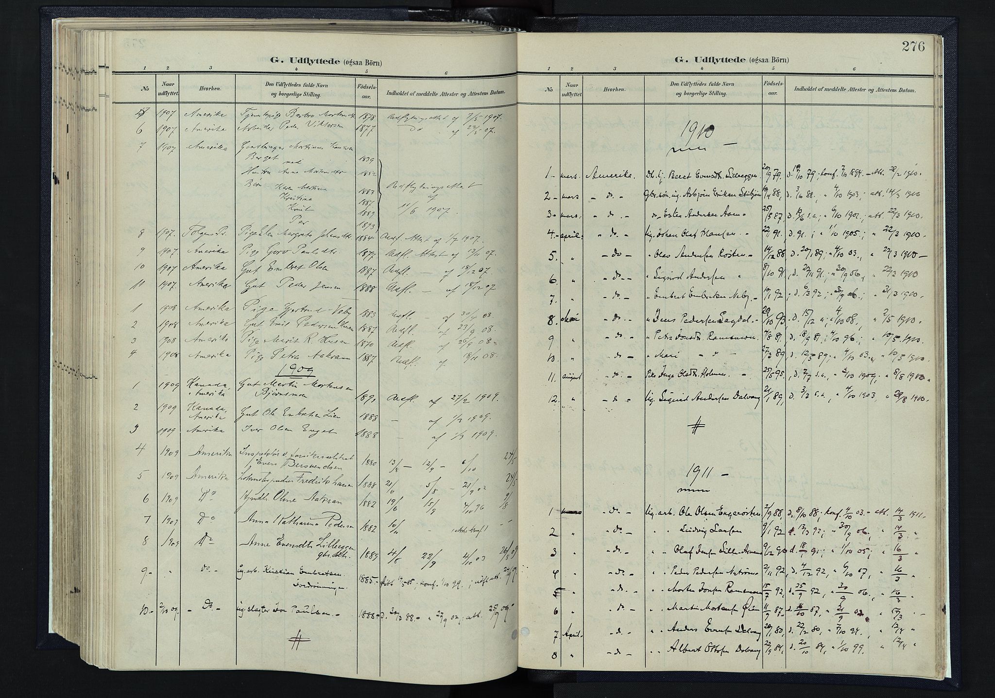 Tynset prestekontor, AV/SAH-PREST-058/H/Ha/Haa/L0025: Ministerialbok nr. 25, 1900-1914, s. 276