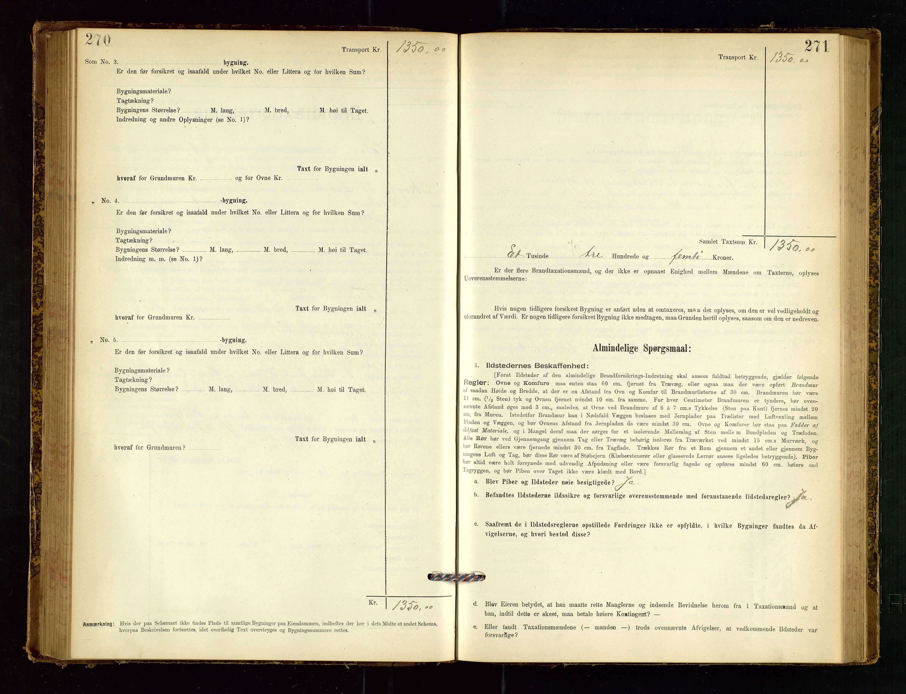 Jelsa lensmannskontor, SAST/A-100360/Gob/L0001: "Brandtaxationsprotocol", 1895-1918, s. 270-271