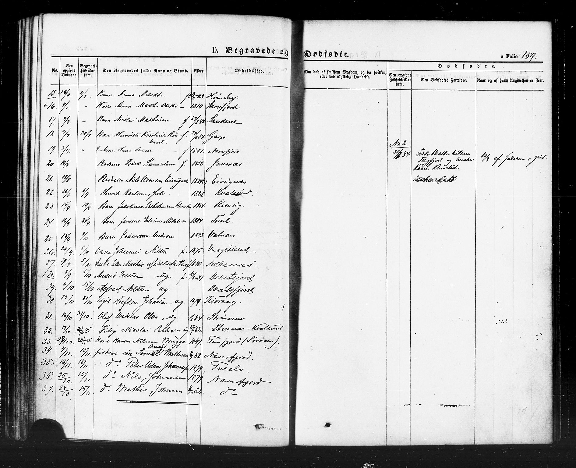 Hammerfest sokneprestkontor, AV/SATØ-S-1347/H/Ha/L0007.kirke: Ministerialbok nr. 7, 1869-1884, s. 159