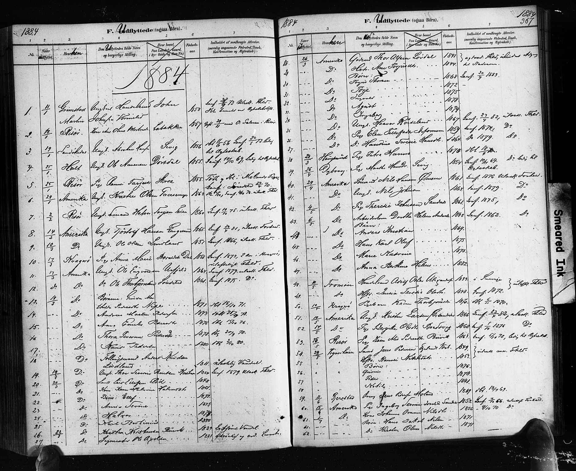 Søndeled sokneprestkontor, AV/SAK-1111-0038/F/Fa/L0004: Ministerialbok nr. A 4, 1880-1889, s. 367