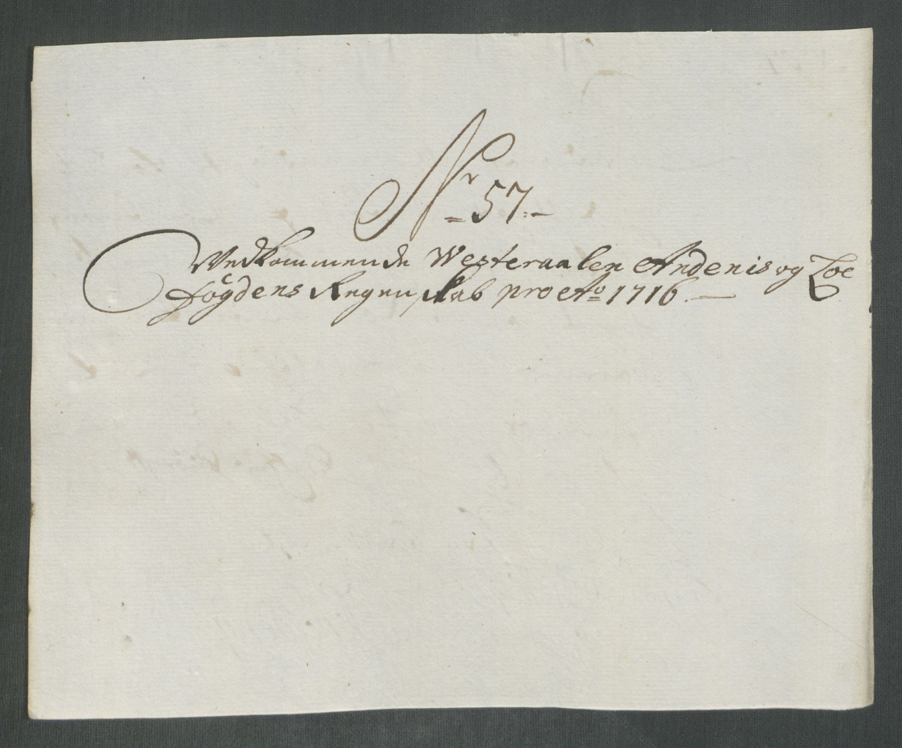 Rentekammeret inntil 1814, Reviderte regnskaper, Fogderegnskap, AV/RA-EA-4092/R67/L4682: Fogderegnskap Vesterålen, Andenes og Lofoten, 1716, s. 280