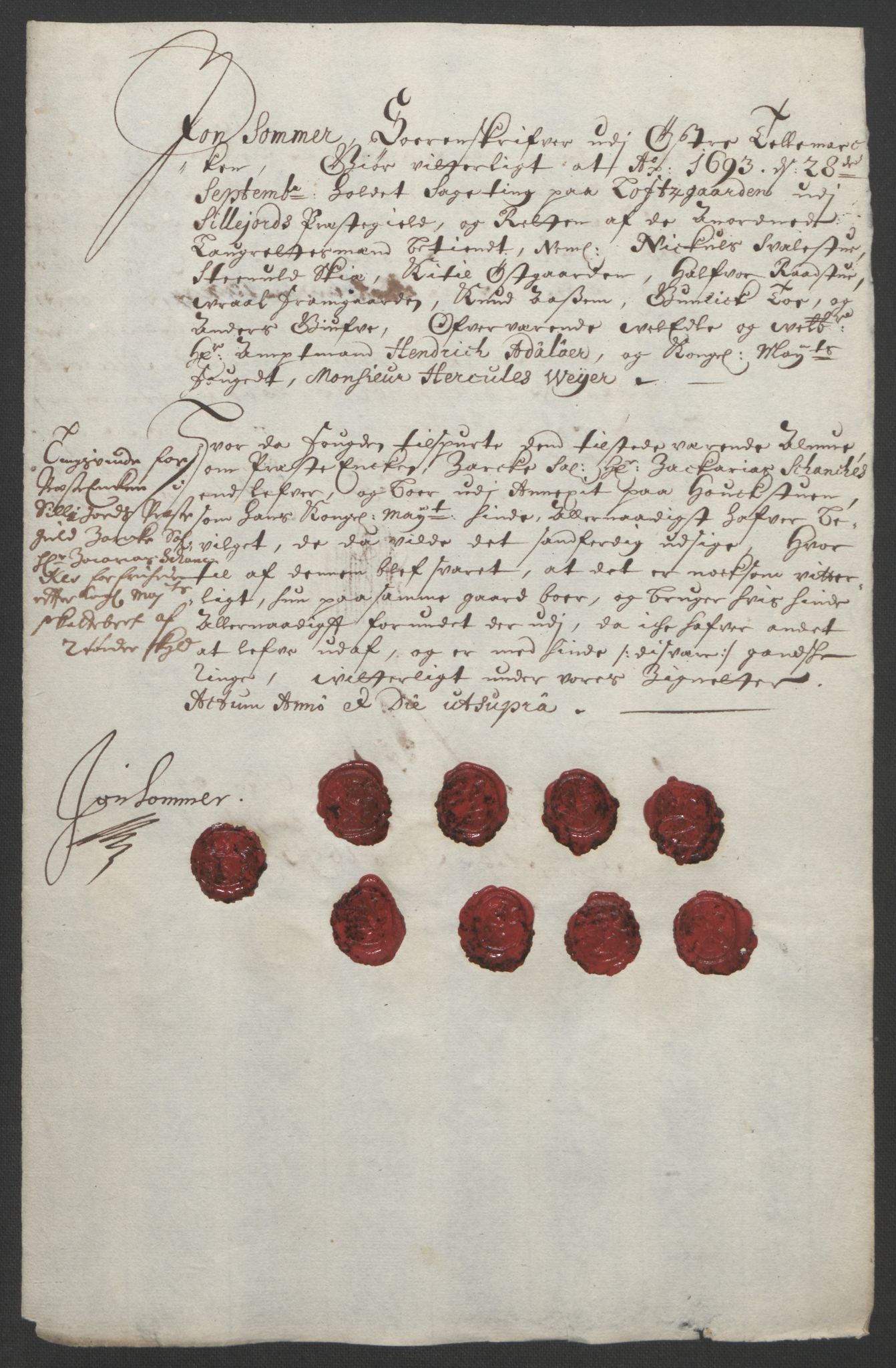 Rentekammeret inntil 1814, Reviderte regnskaper, Fogderegnskap, RA/EA-4092/R35/L2091: Fogderegnskap Øvre og Nedre Telemark, 1690-1693, s. 323