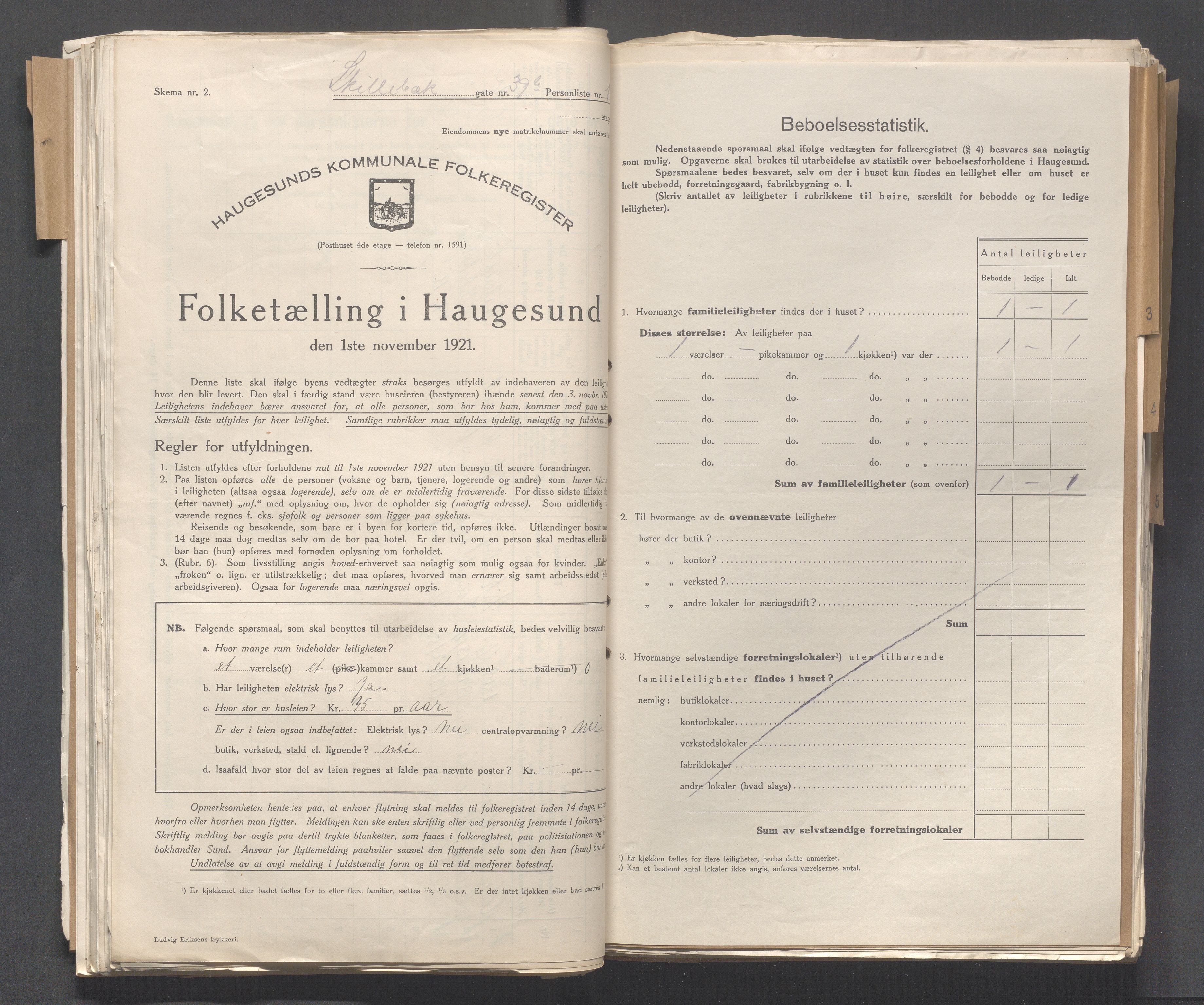 IKAR, Kommunal folketelling 1.11.1921 for Haugesund, 1921, s. 3967