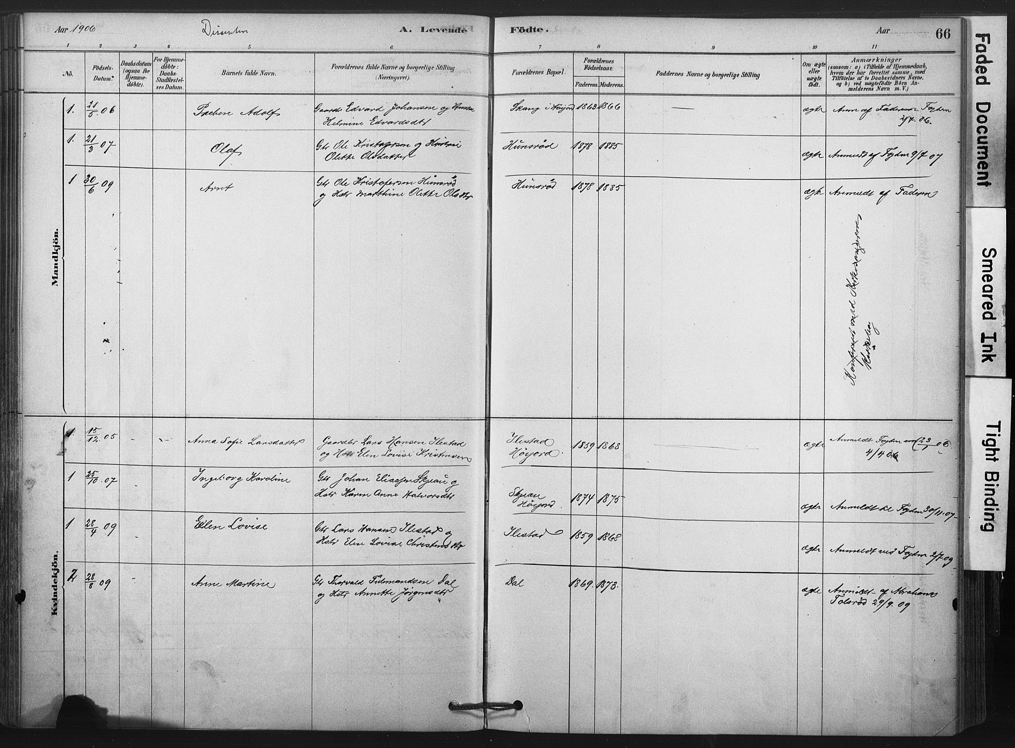 Andebu kirkebøker, AV/SAKO-A-336/F/Fb/L0001: Ministerialbok nr. II 1, 1878-1909, s. 66