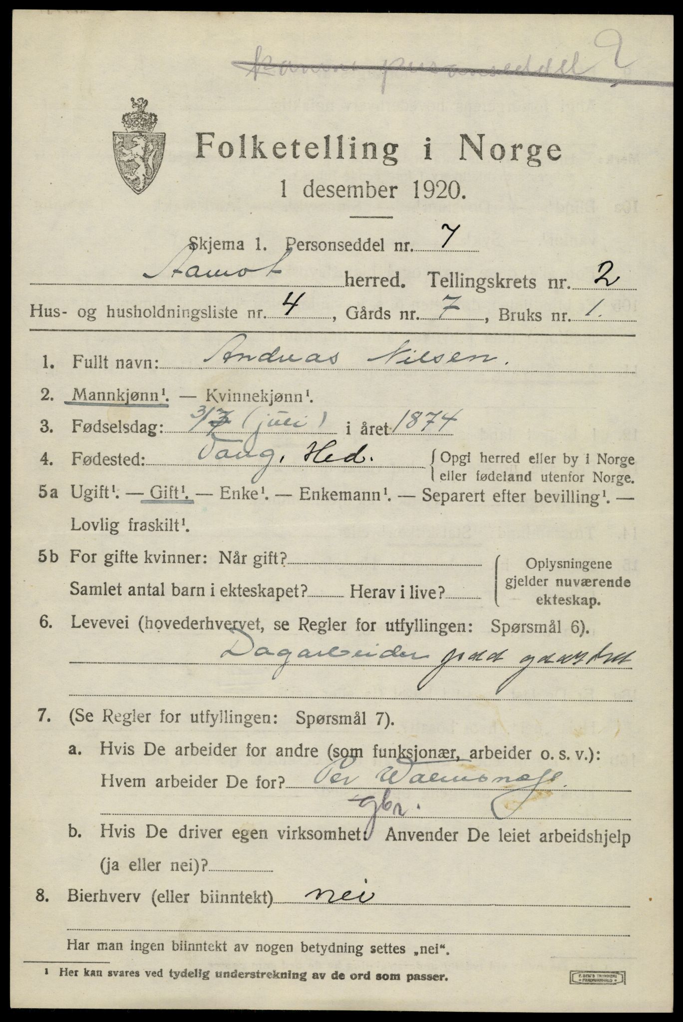 SAH, Folketelling 1920 for 0429 Åmot herred, 1920, s. 2101