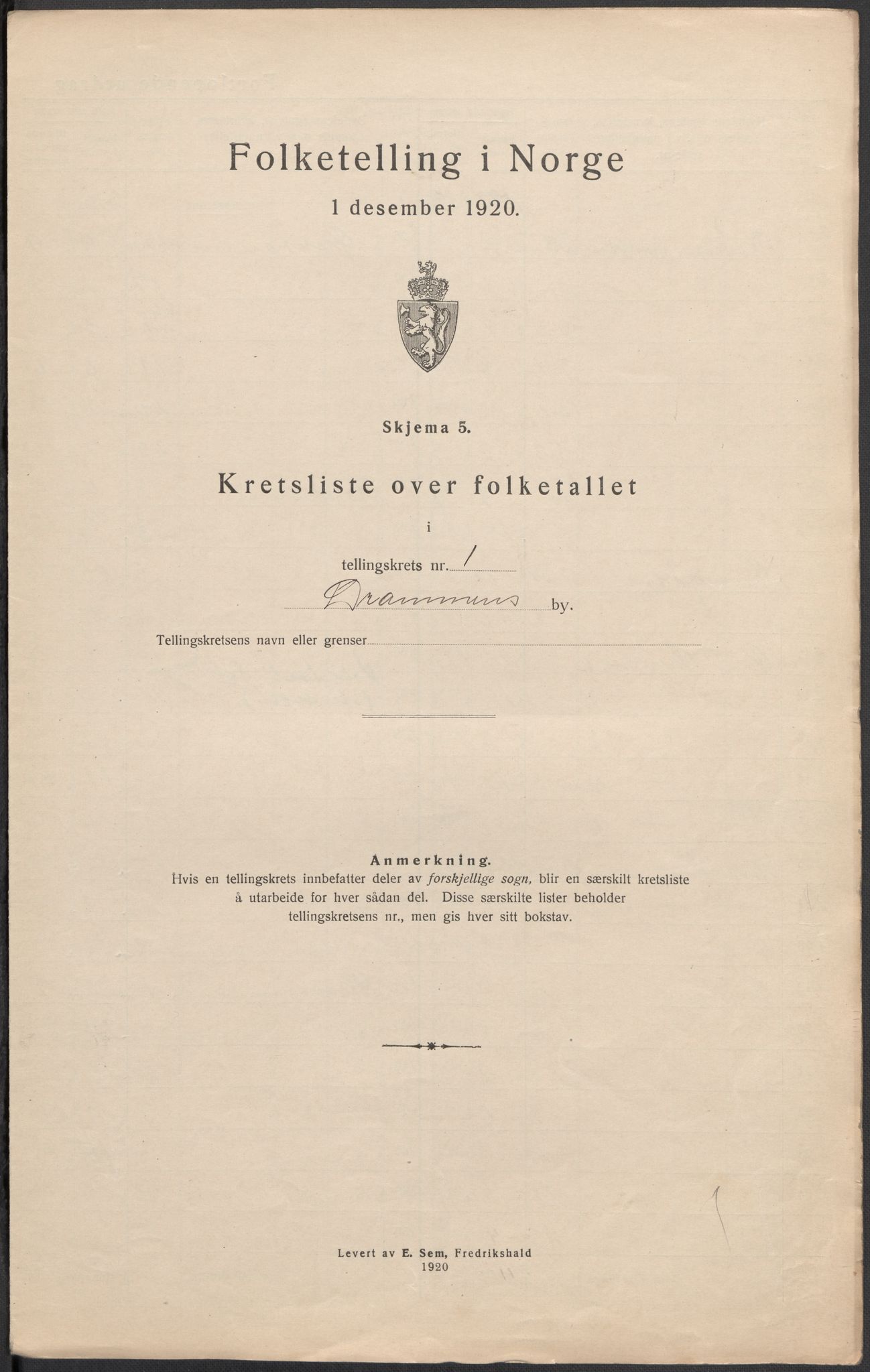 SAKO, Folketelling 1920 for 0602 Drammen kjøpstad, 1920, s. 10