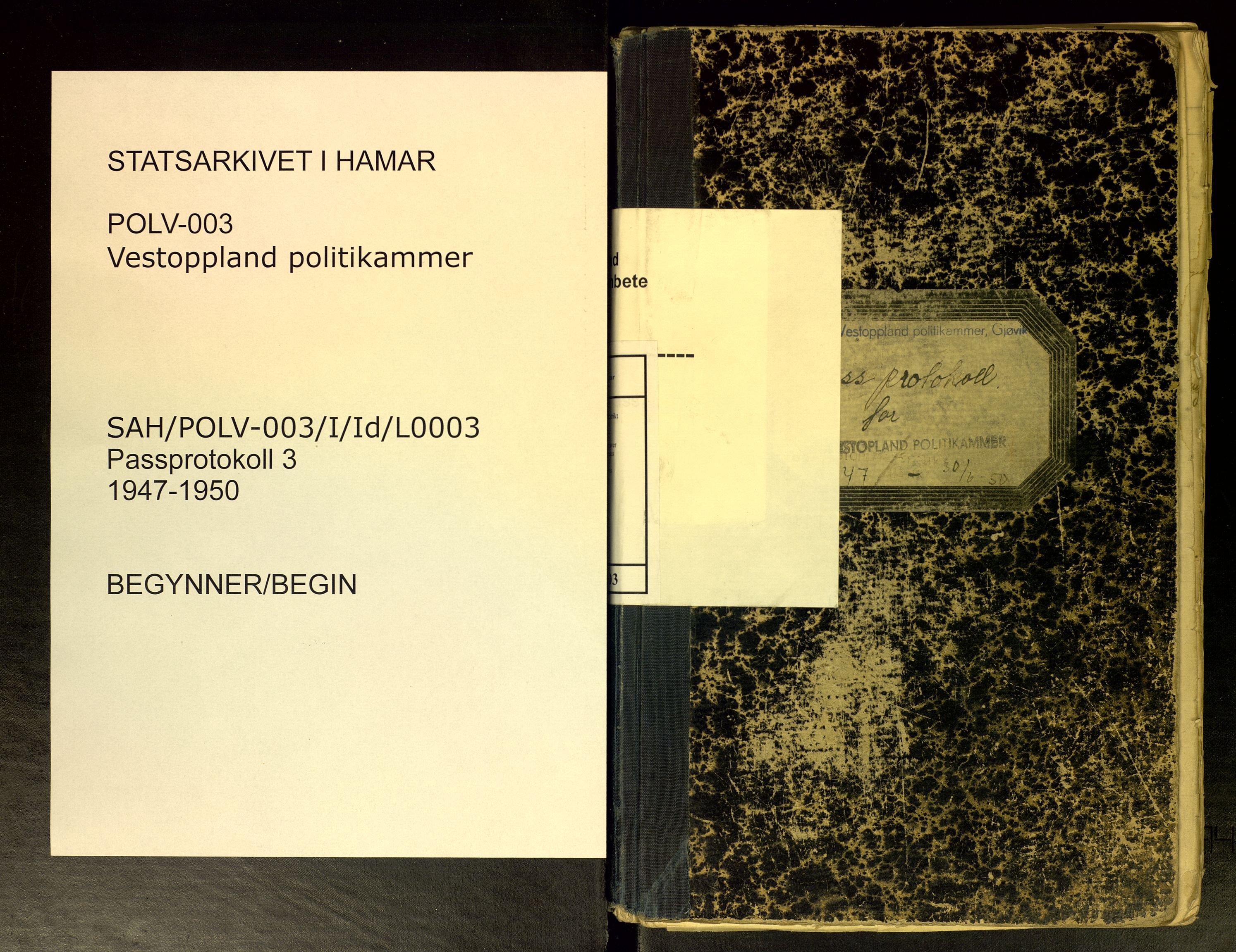 Vestoppland politidistrikt, SAH/POLV-003/I/Id/L0003: Utstedelse av pass, 1947-1950
