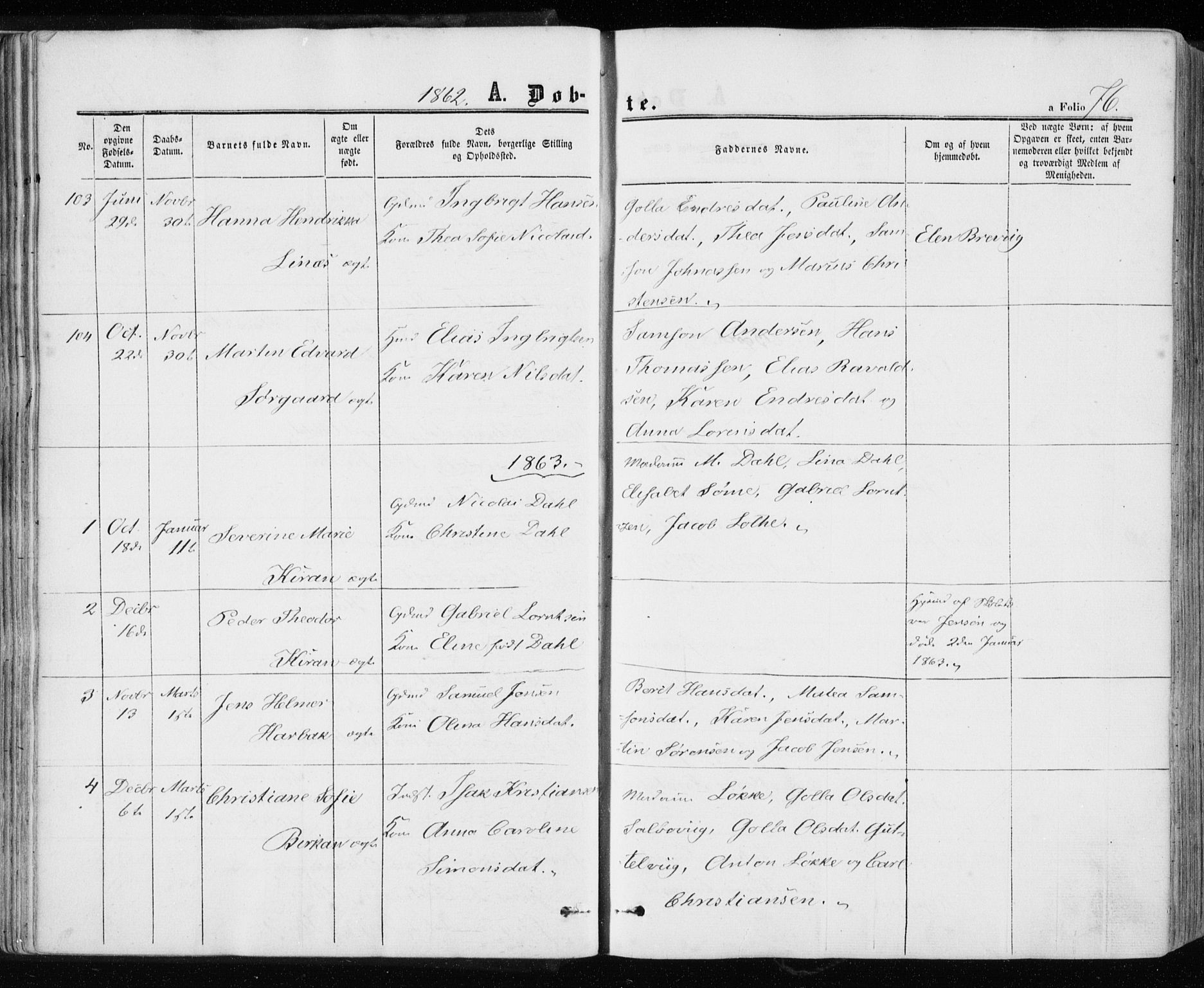 Ministerialprotokoller, klokkerbøker og fødselsregistre - Sør-Trøndelag, AV/SAT-A-1456/657/L0705: Ministerialbok nr. 657A06, 1858-1867, s. 76