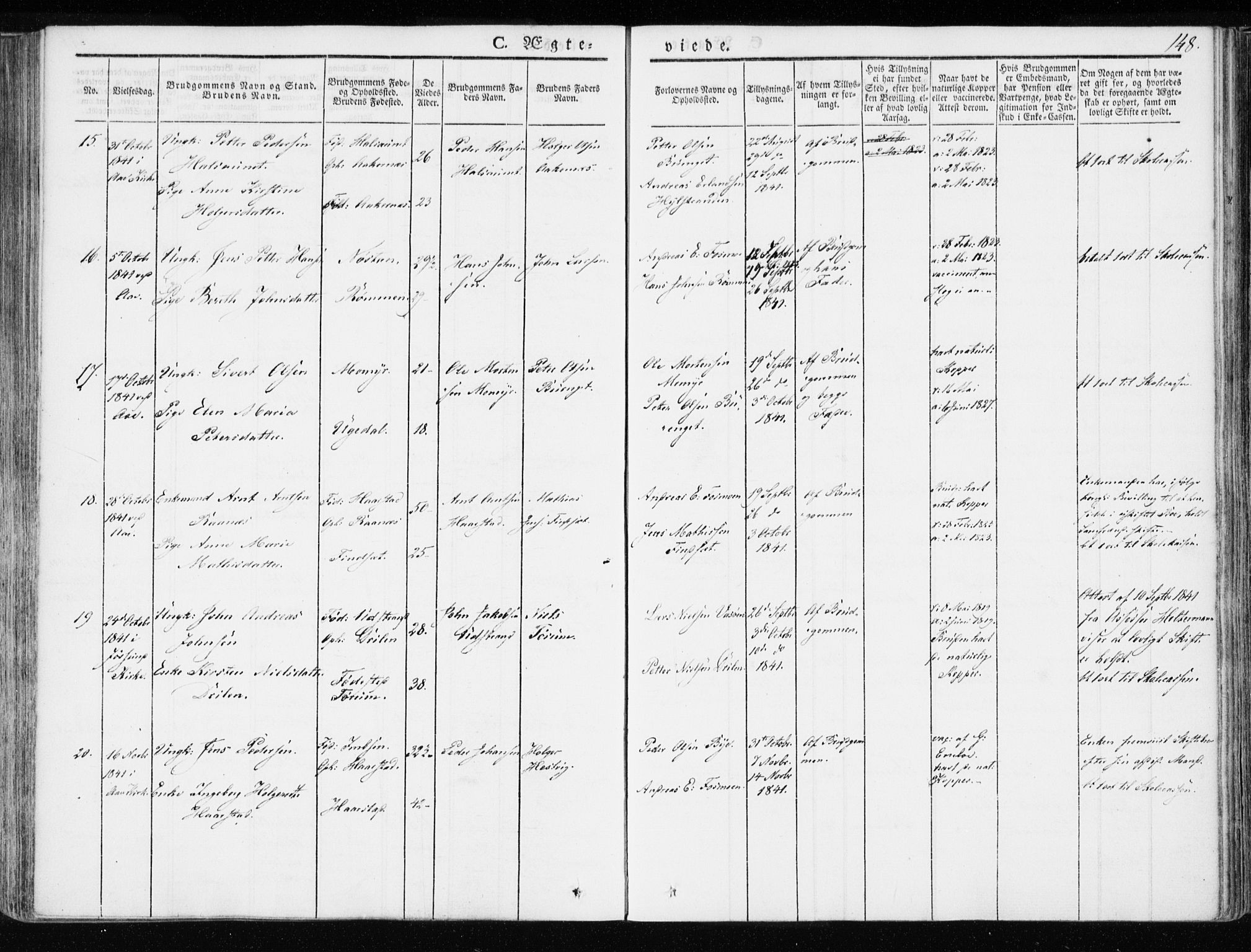 Ministerialprotokoller, klokkerbøker og fødselsregistre - Sør-Trøndelag, AV/SAT-A-1456/655/L0676: Ministerialbok nr. 655A05, 1830-1847, s. 148