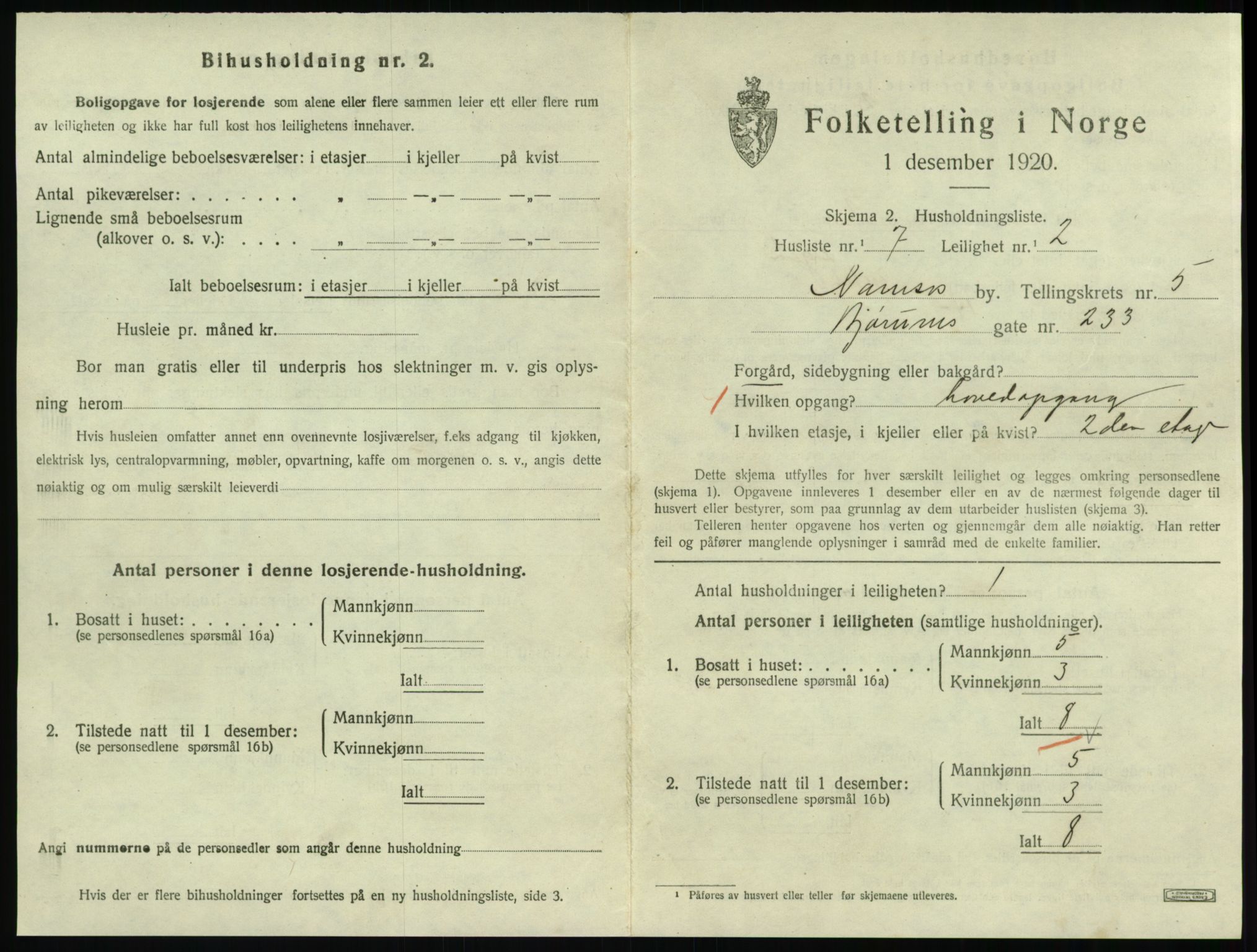 SAT, Folketelling 1920 for 1703 Namsos ladested, 1920, s. 1625