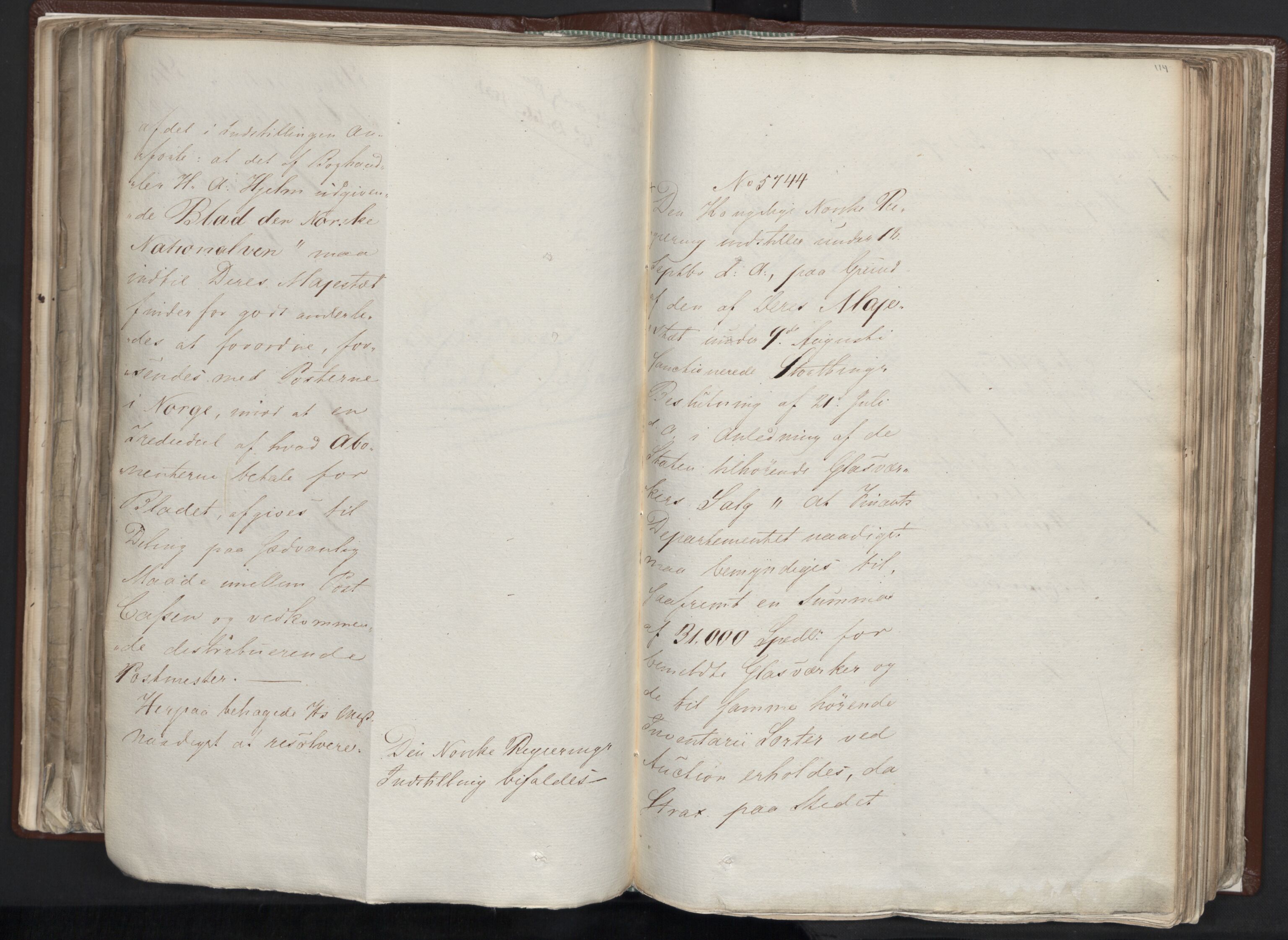 Statsrådssekretariatet, AV/RA-S-1001/A/Ab/L0012: Kgl. res. nr. 5679-6008 II, 1821, s. 113b-114a