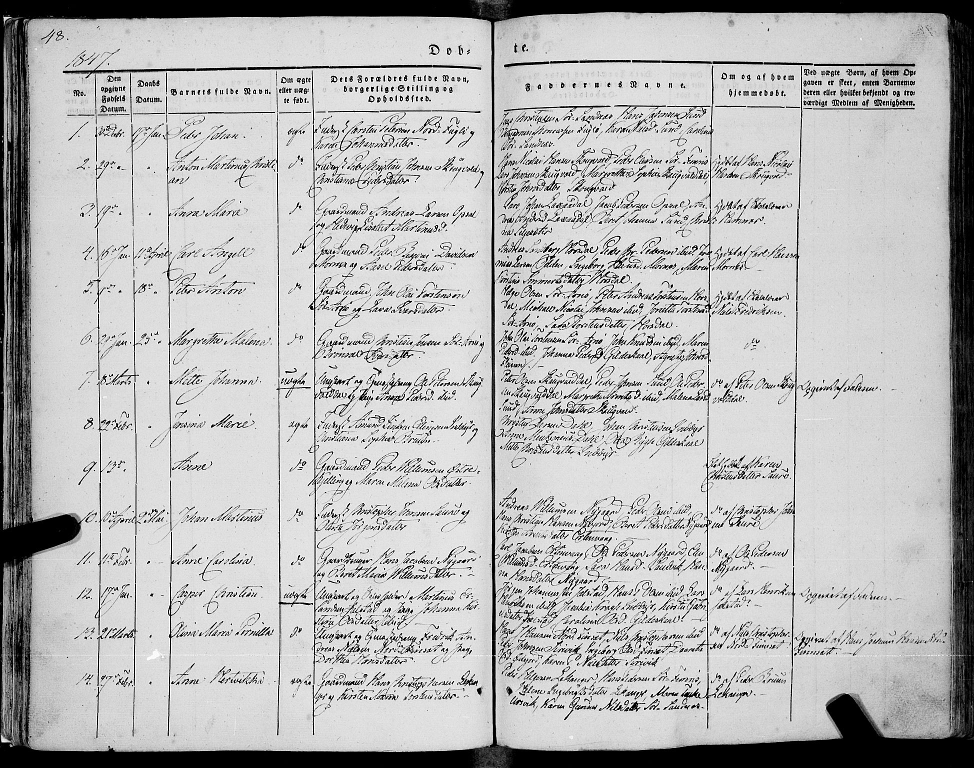 Ministerialprotokoller, klokkerbøker og fødselsregistre - Nordland, SAT/A-1459/805/L0097: Ministerialbok nr. 805A04, 1837-1861, s. 48