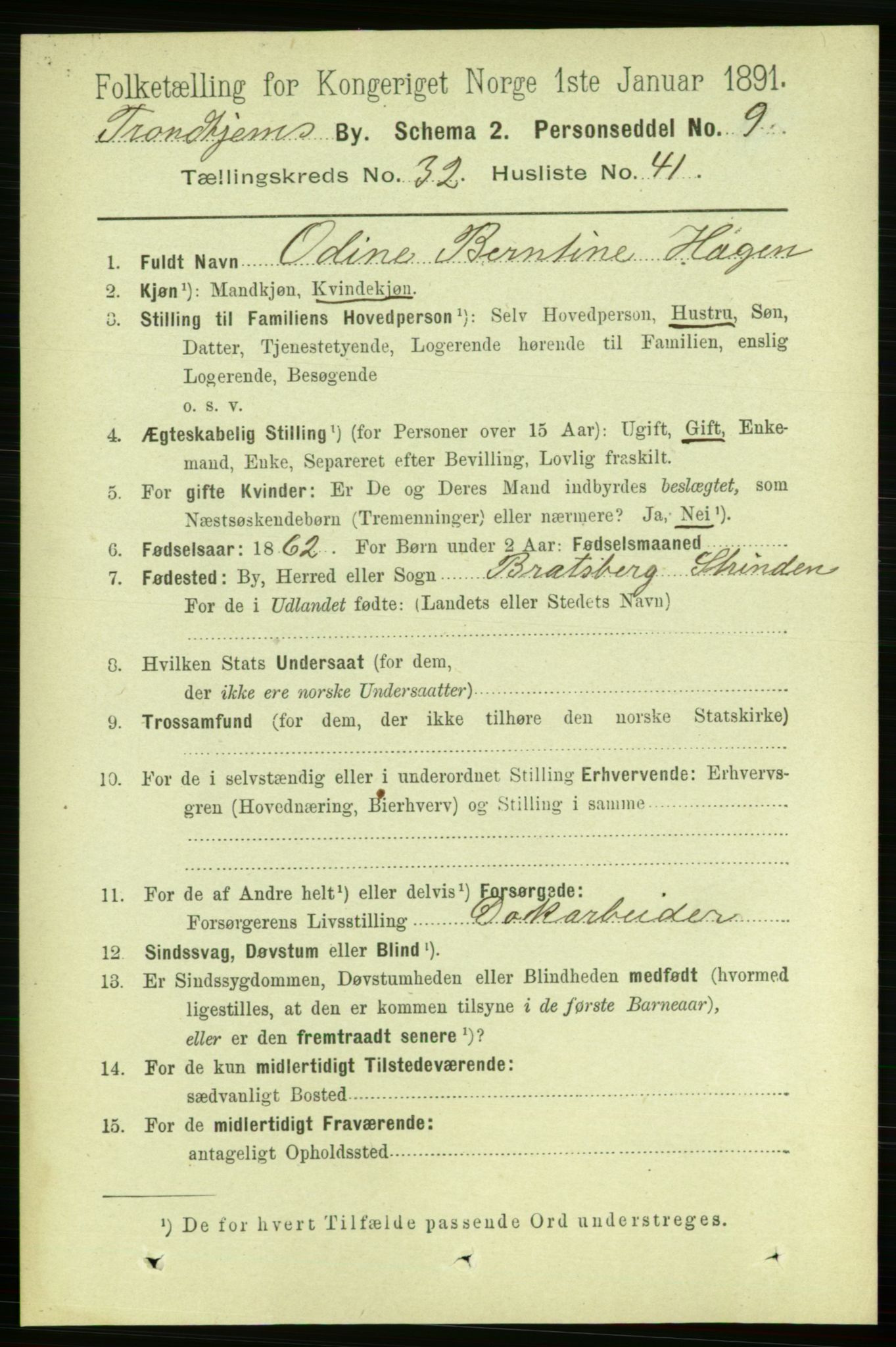 RA, Folketelling 1891 for 1601 Trondheim kjøpstad, 1891, s. 24515