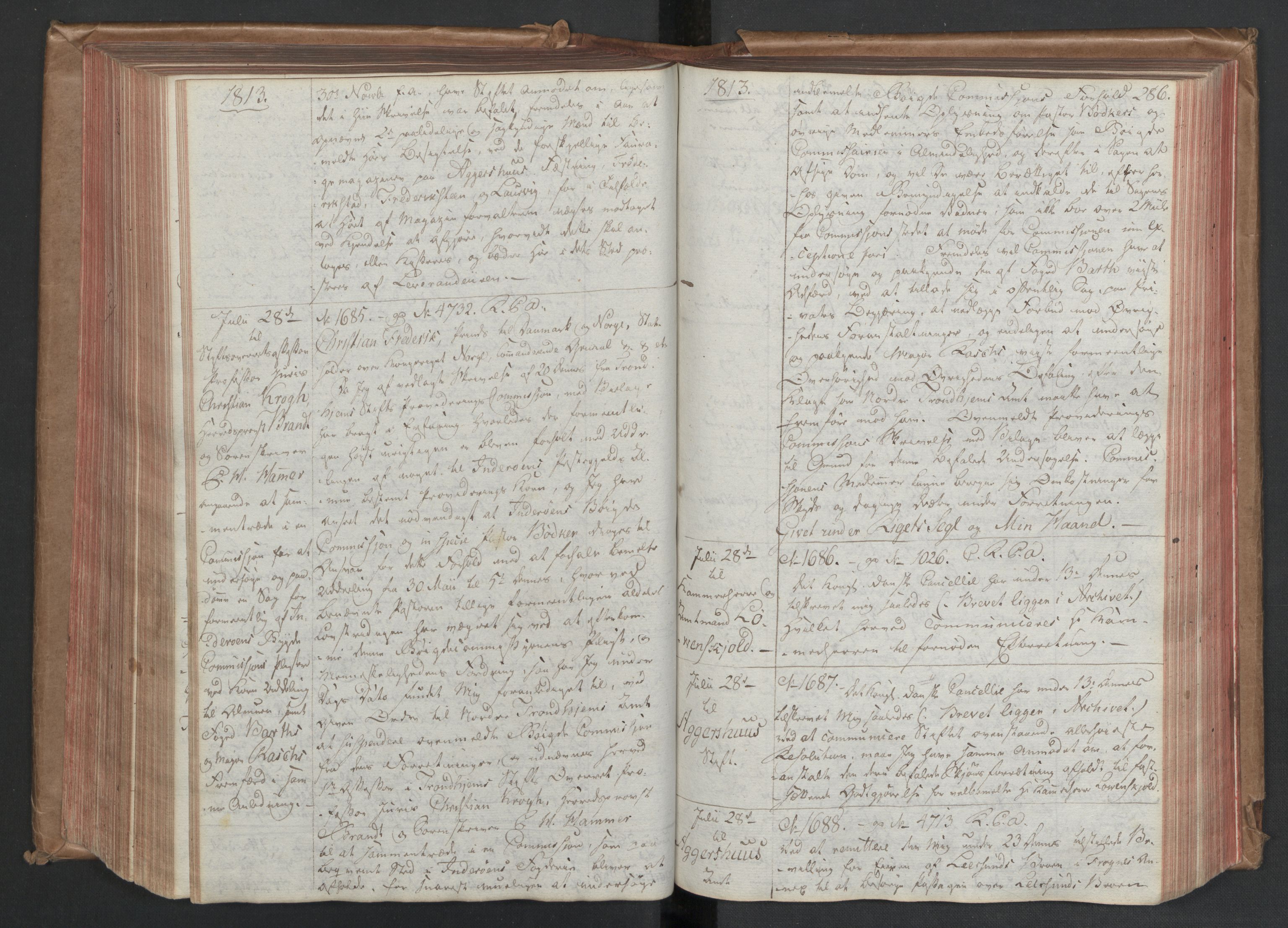 Stattholderembetet 1810-1814, 1. kontor (Kontor A), AV/RA-EA-2872/Bc/L0002: Korrespondanseprotokoll, 1812-1814, s. 285b-286a