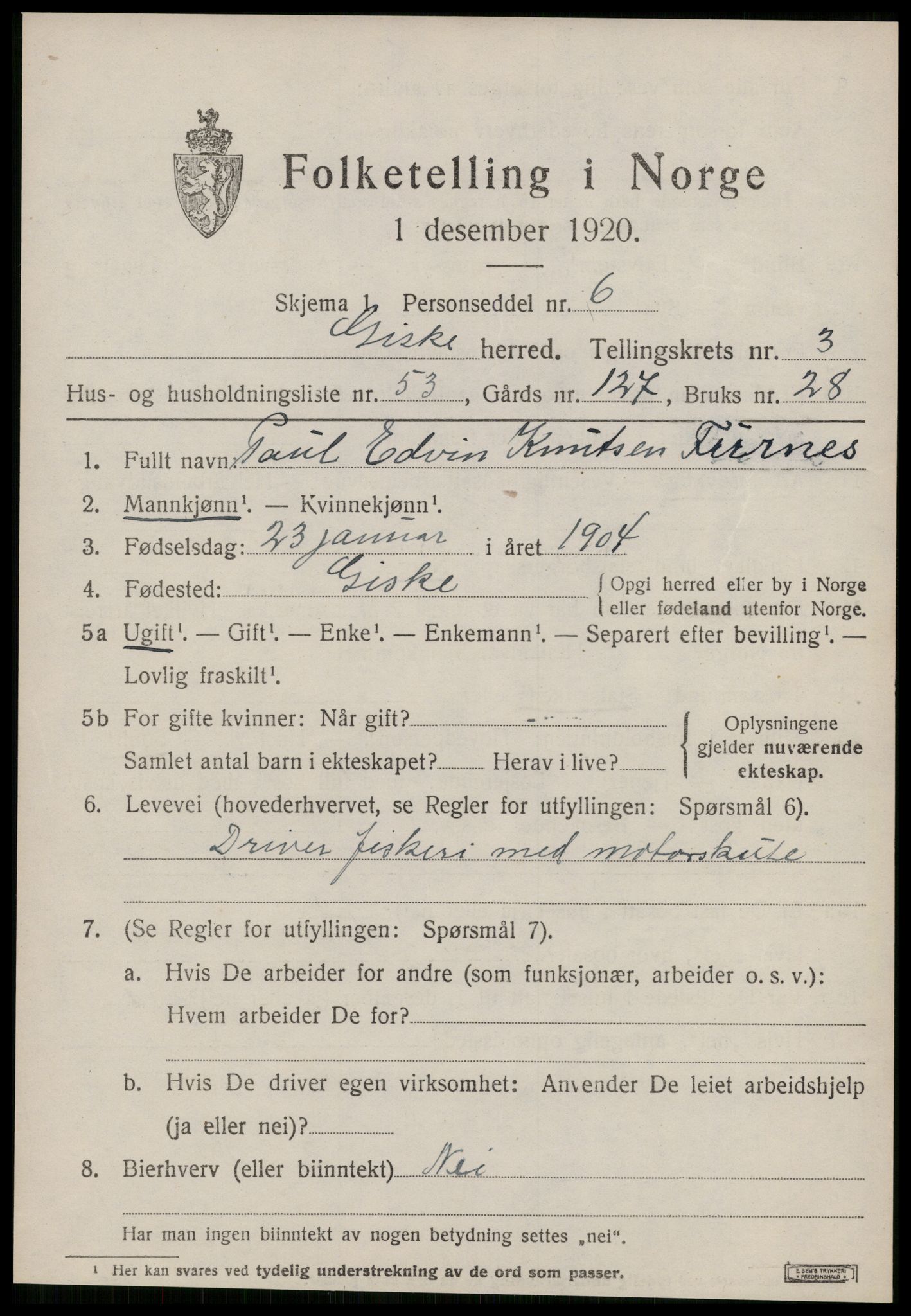 SAT, Folketelling 1920 for 1532 Giske herred, 1920, s. 2576