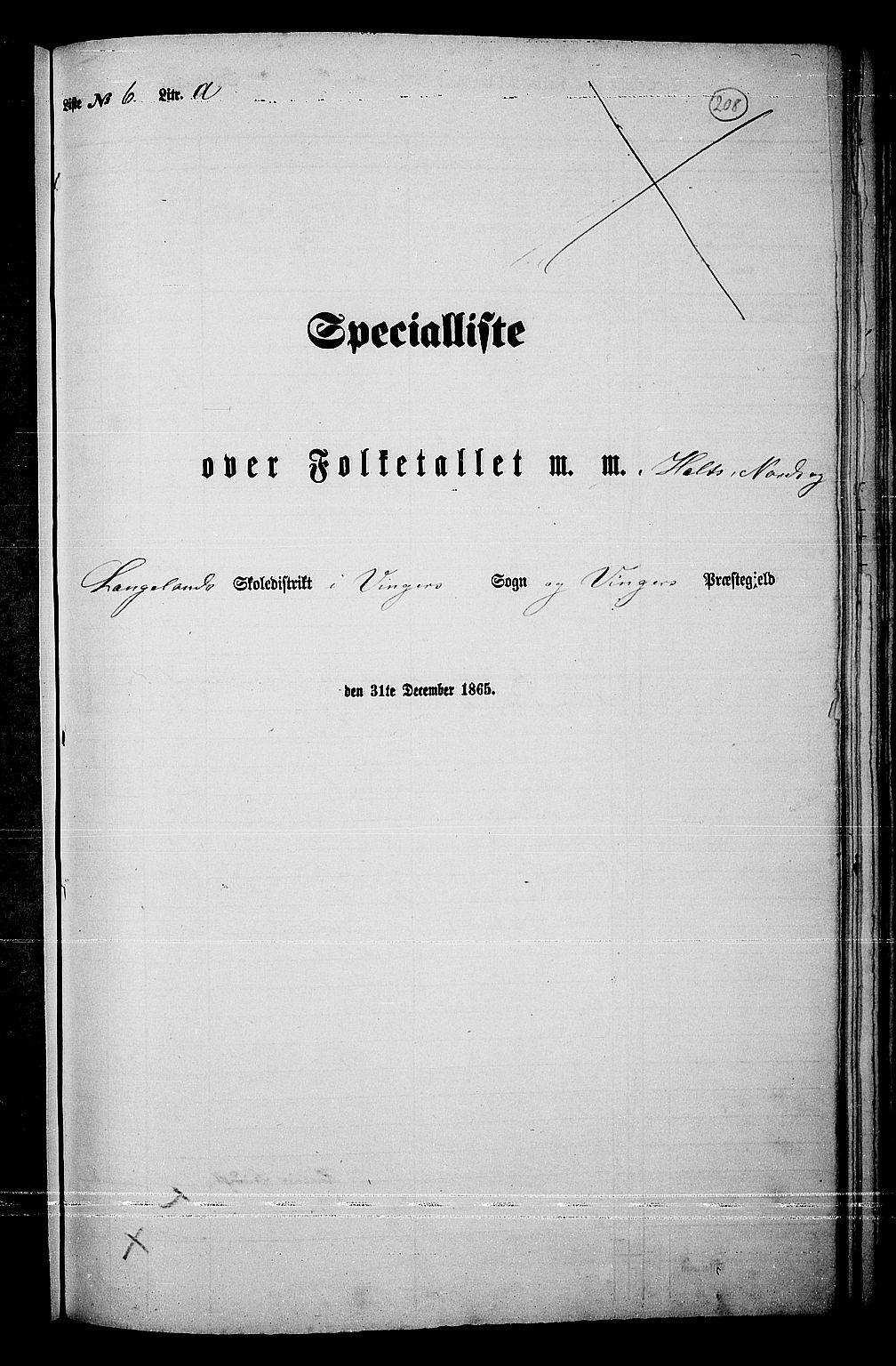 RA, Folketelling 1865 for 0421L Vinger prestegjeld, Vinger sokn og Austmarka sokn, 1865, s. 190