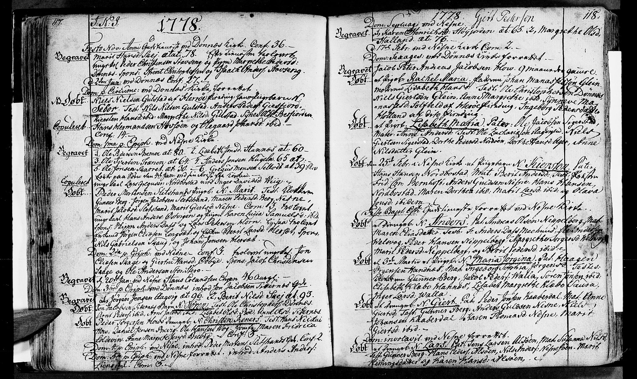 Ministerialprotokoller, klokkerbøker og fødselsregistre - Nordland, AV/SAT-A-1459/838/L0544: Ministerialbok nr. 838A03, 1770-1791, s. 117-118