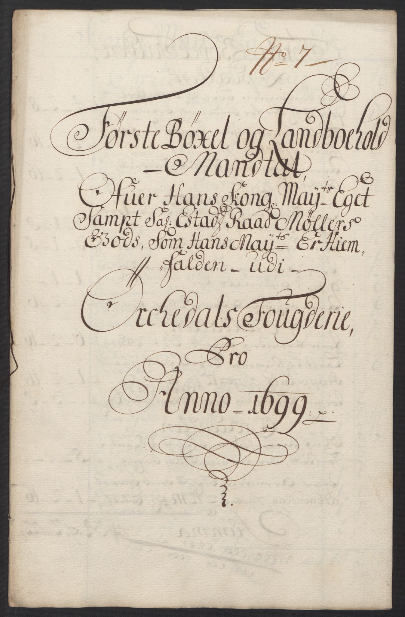 Rentekammeret inntil 1814, Reviderte regnskaper, Fogderegnskap, RA/EA-4092/R60/L3949: Fogderegnskap Orkdal og Gauldal, 1699, s. 123