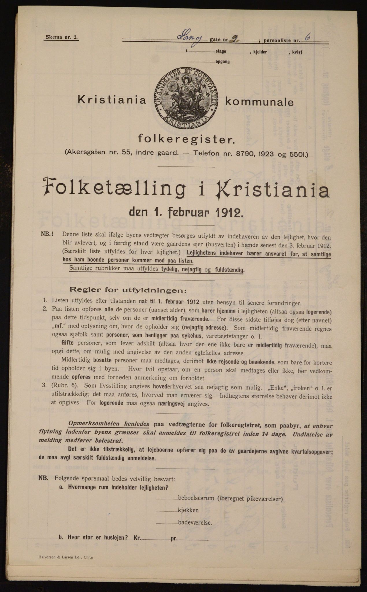 OBA, Kommunal folketelling 1.2.1912 for Kristiania, 1912, s. 56774