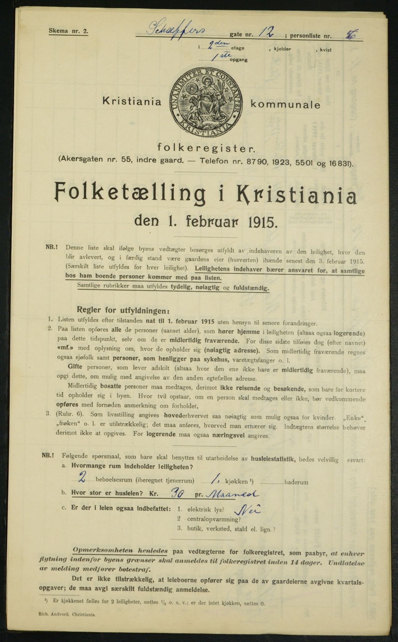 OBA, Kommunal folketelling 1.2.1915 for Kristiania, 1915, s. 93053