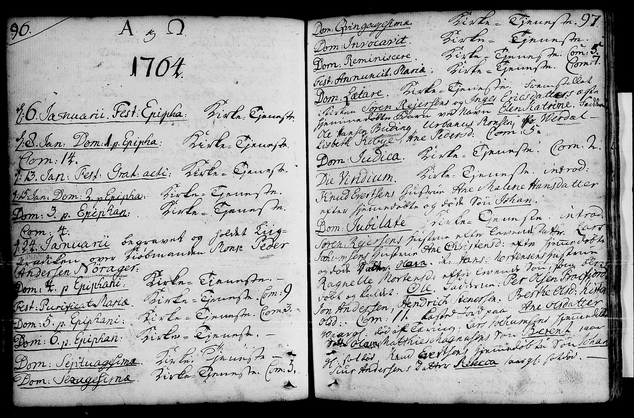 Loppa sokneprestkontor, AV/SATØ-S-1339/H/Ha/L0001kirke: Ministerialbok nr. 1 /1, 1753-1784, s. 96-97