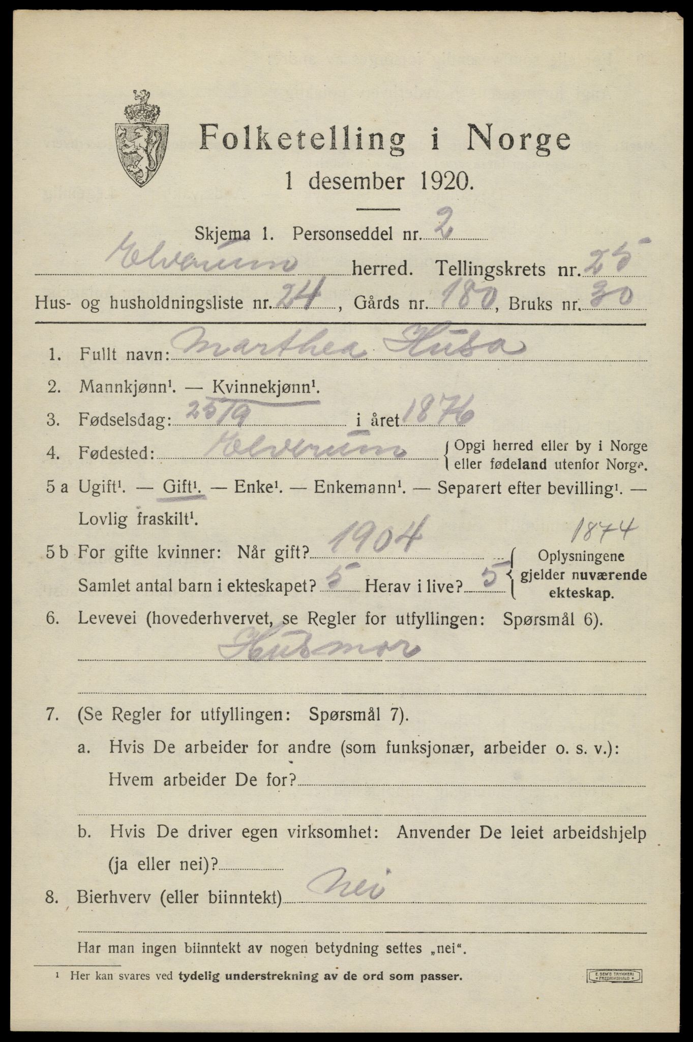 SAH, Folketelling 1920 for 0427 Elverum herred, 1920, s. 26498