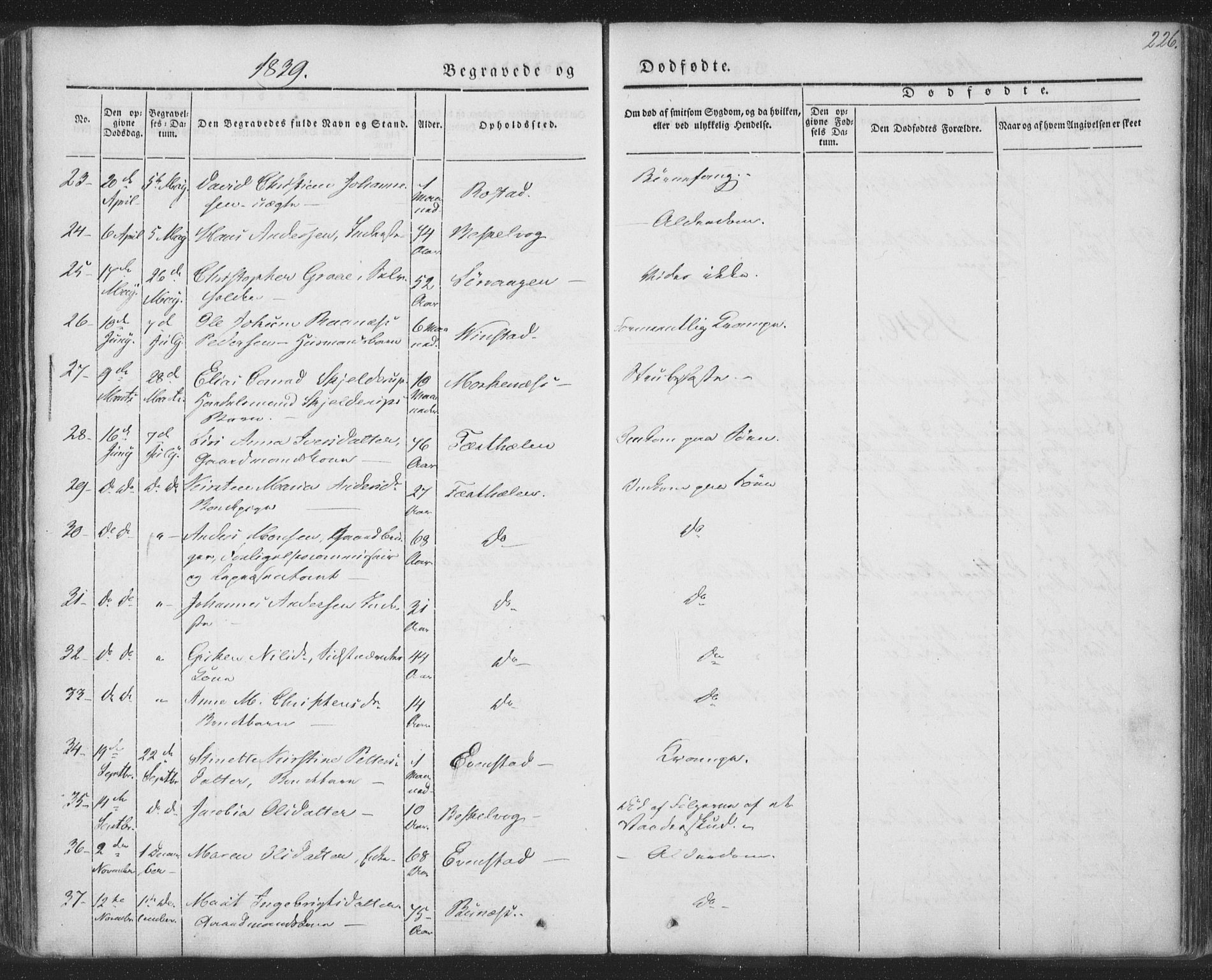 Ministerialprotokoller, klokkerbøker og fødselsregistre - Nordland, AV/SAT-A-1459/885/L1202: Ministerialbok nr. 885A03, 1838-1859, s. 226