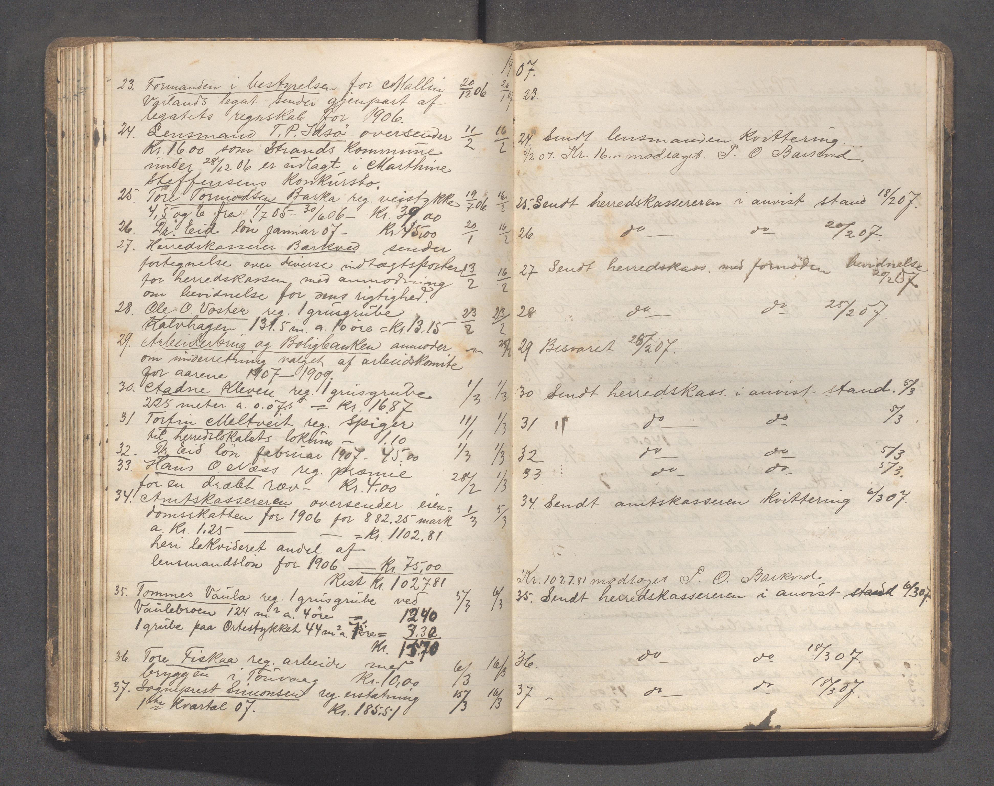 Strand kommune - Formannskapet/Rådmannskontoret, IKAR/A-104/C/Ca/L0002: Journal, 1900-1911, s. 95