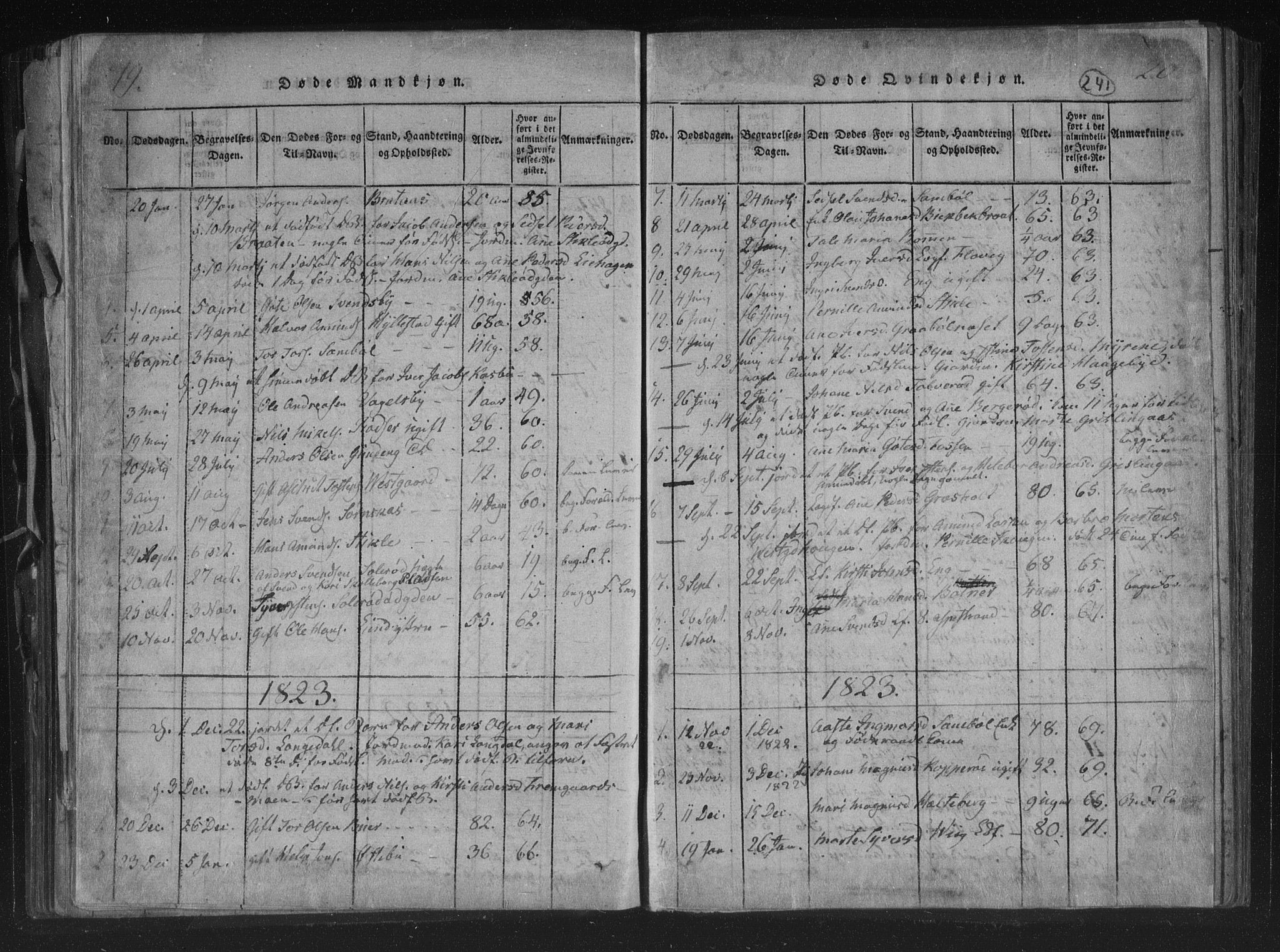 Aremark prestekontor Kirkebøker, SAO/A-10899/F/Fc/L0001: Ministerialbok nr. III 1, 1814-1834, s. 19-20