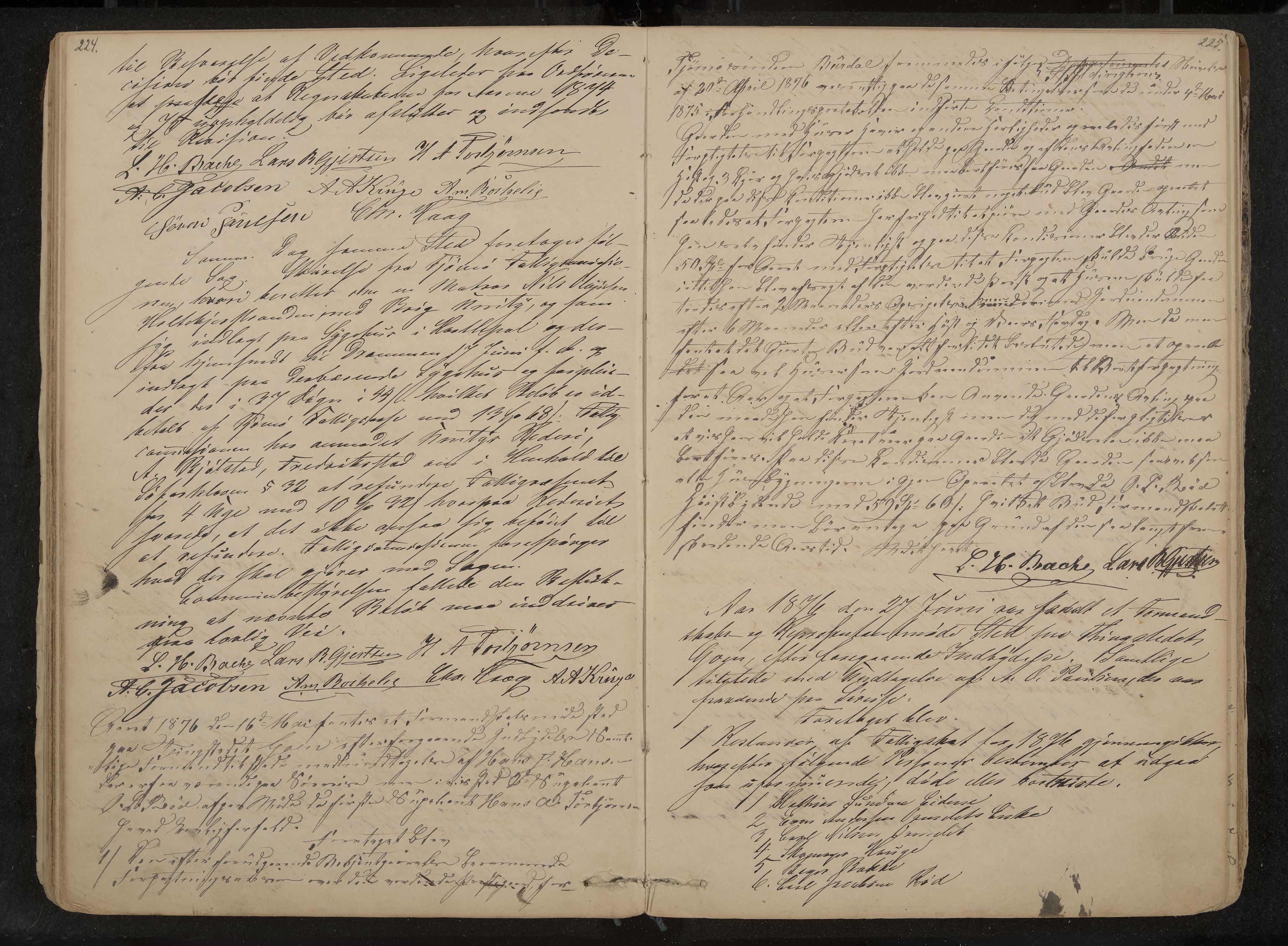 Tjøme formannskap og sentraladministrasjon, IKAK/0723021-1/A/L0002: Møtebok, 1865-1886, s. 224-225