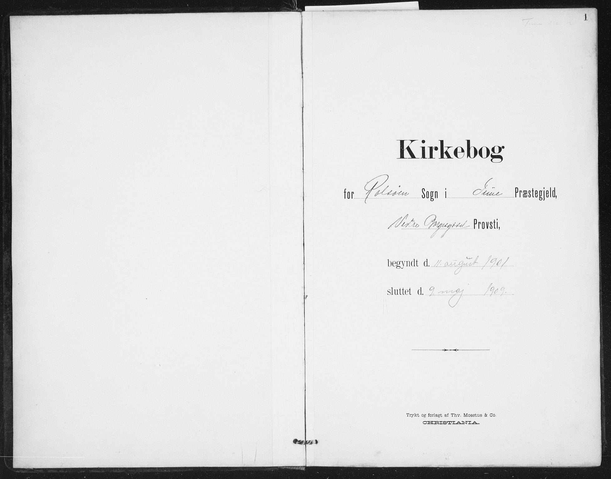 Rolvsøy prestekontor Kirkebøker, AV/SAO-A-2004/F/Fa/L0001: Ministerialbok nr. 1, 1901-1909, s. 1